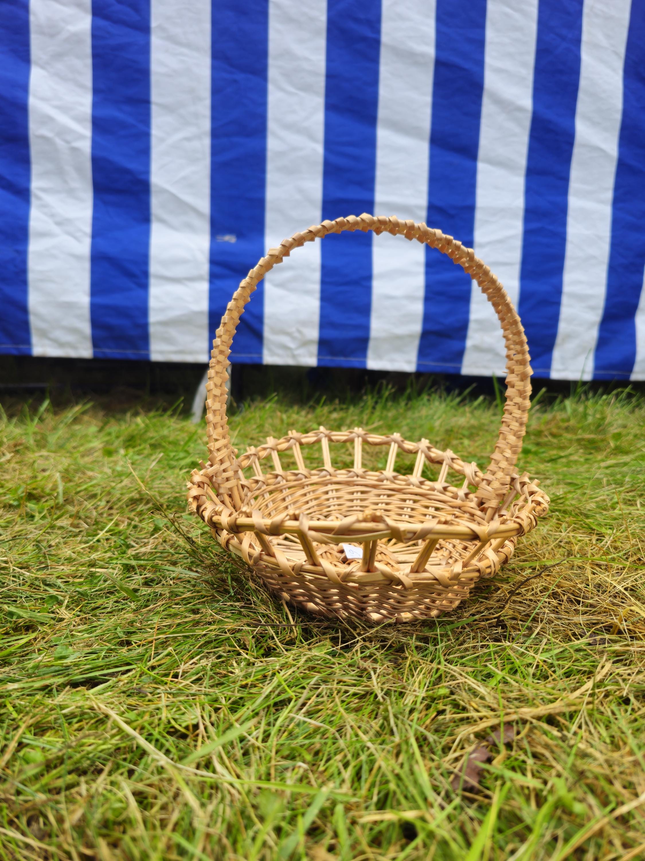 Handwoven Oval Basket with Decorative Weave | Rustic Willow Storage Tray