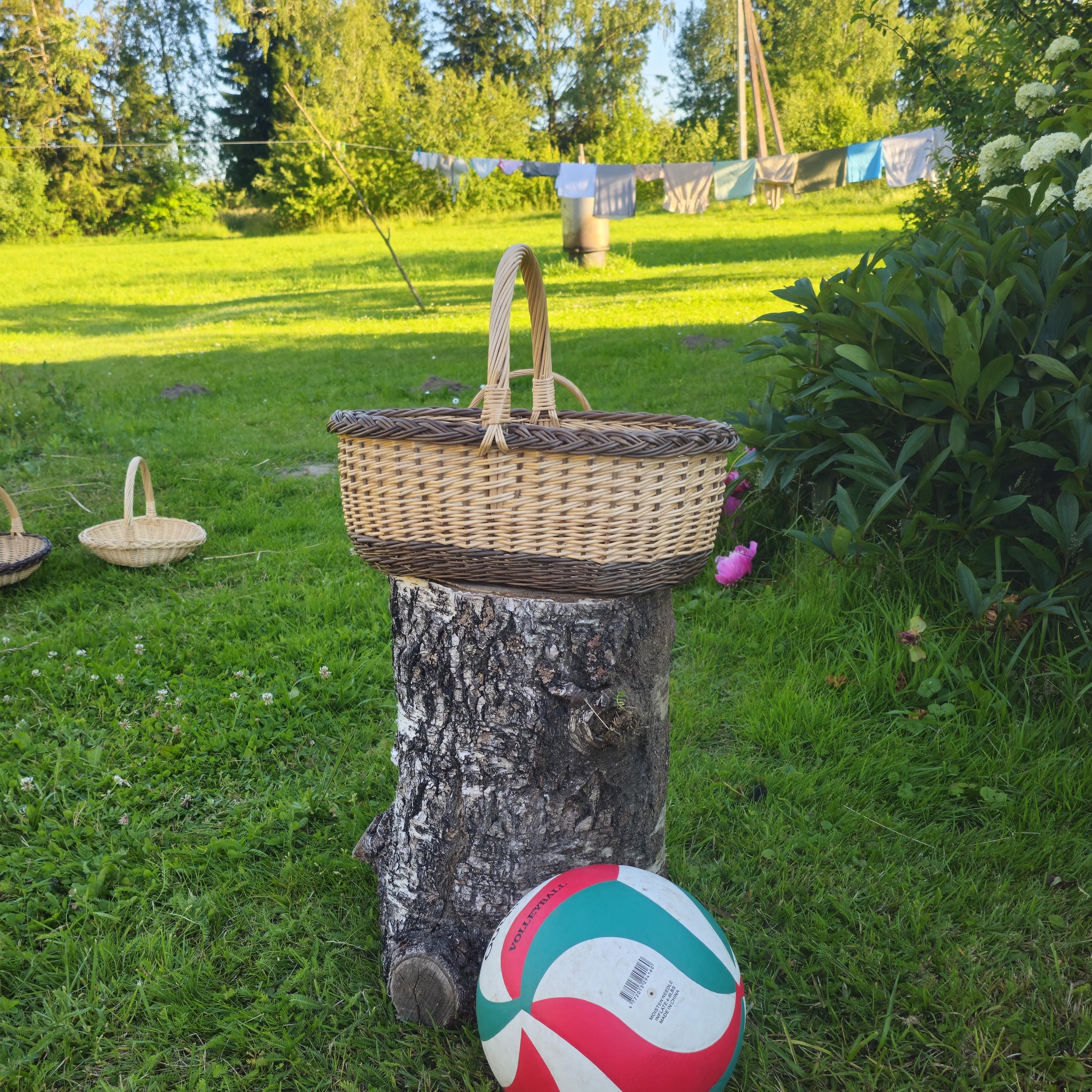 Handwoven Willow Basket: Large Rustic Foraging & Decor