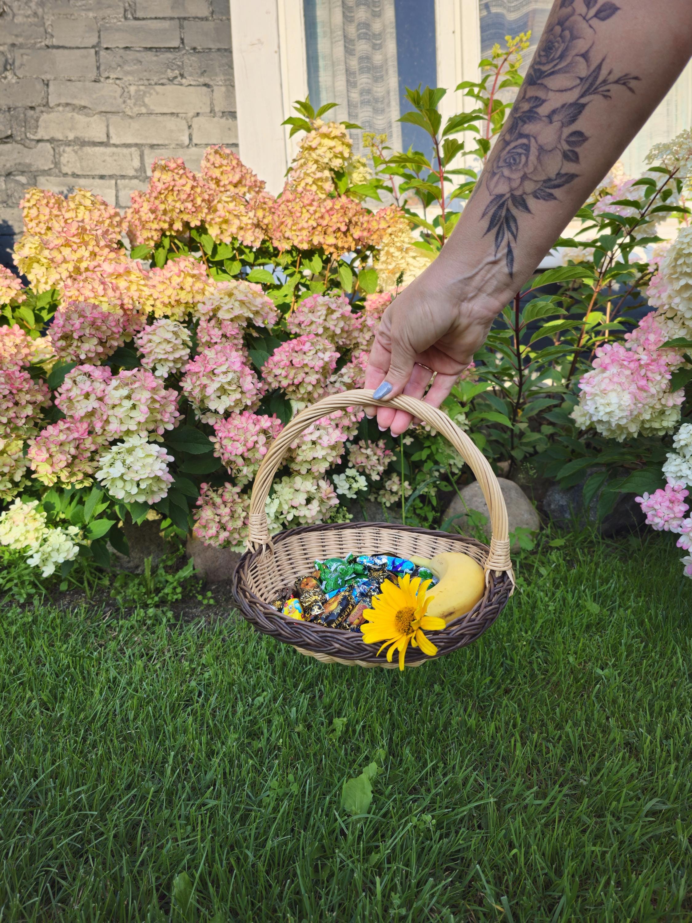 Handwoven Willow Flower Girl Basket: Lithuanian Wedding Decor