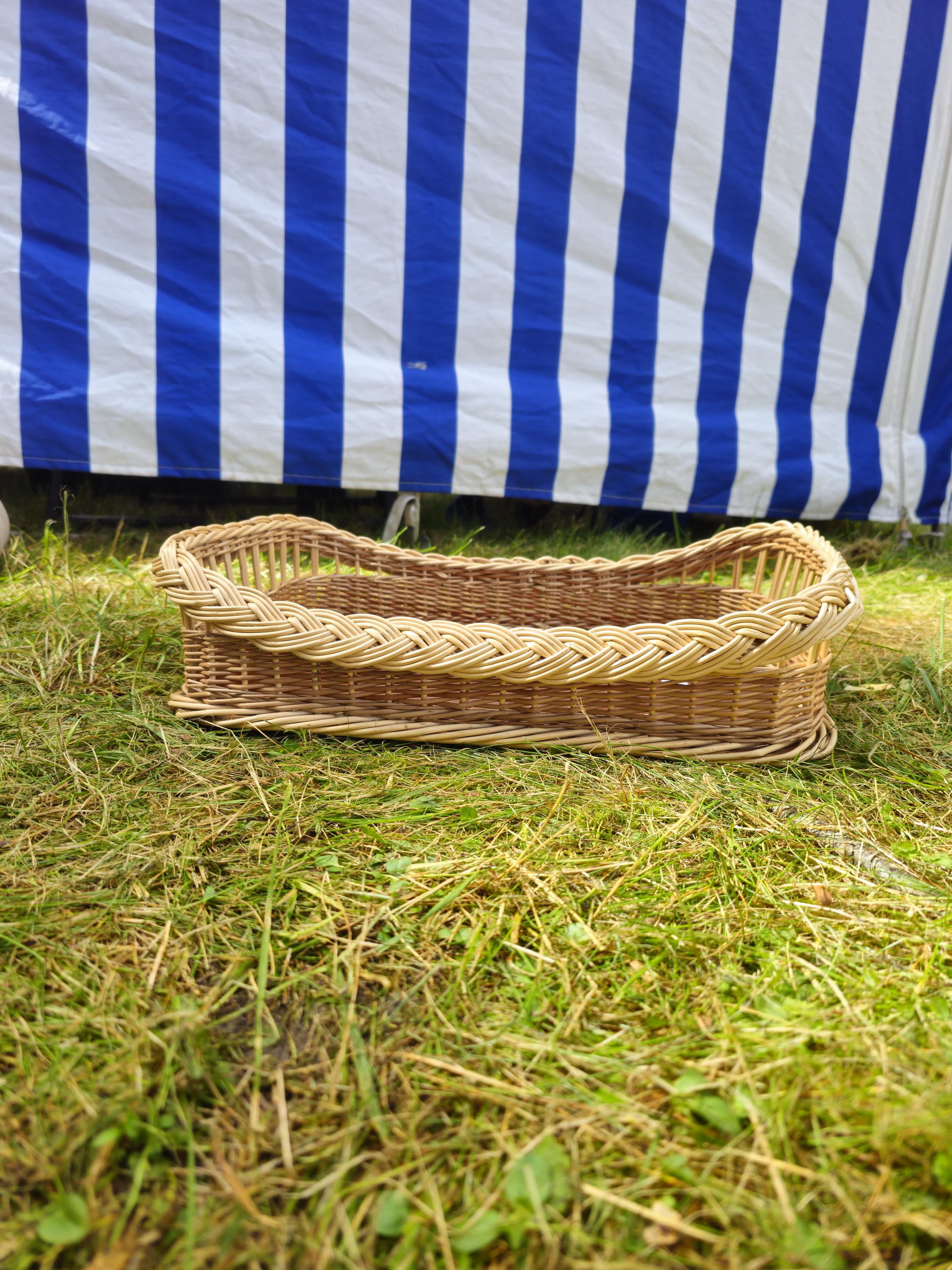 Rustic Rectangular Willow Tray – Handmade Organizer Basket