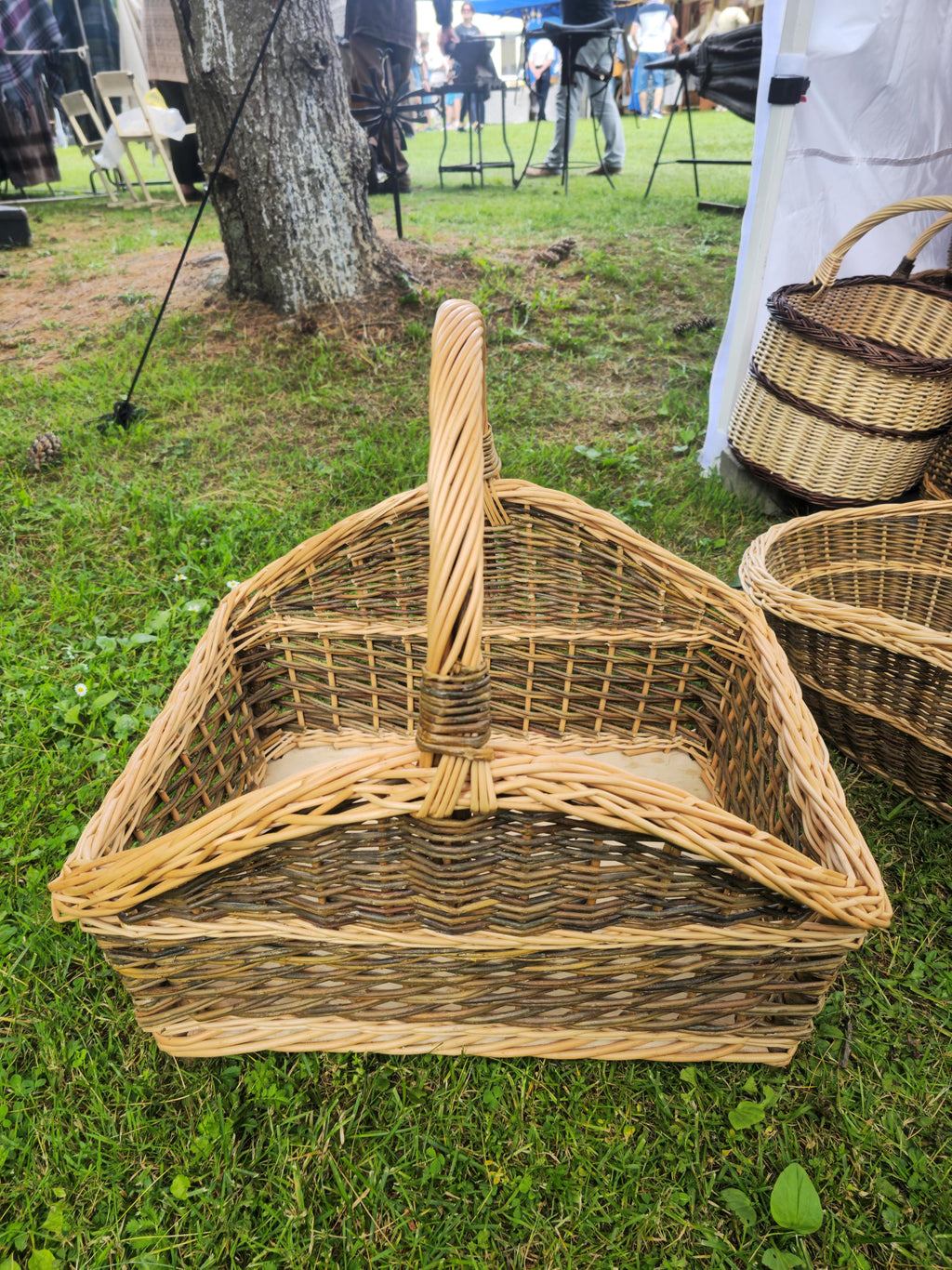 Large Handwoven Wicker Basket: Rustic Natural Willow Storage