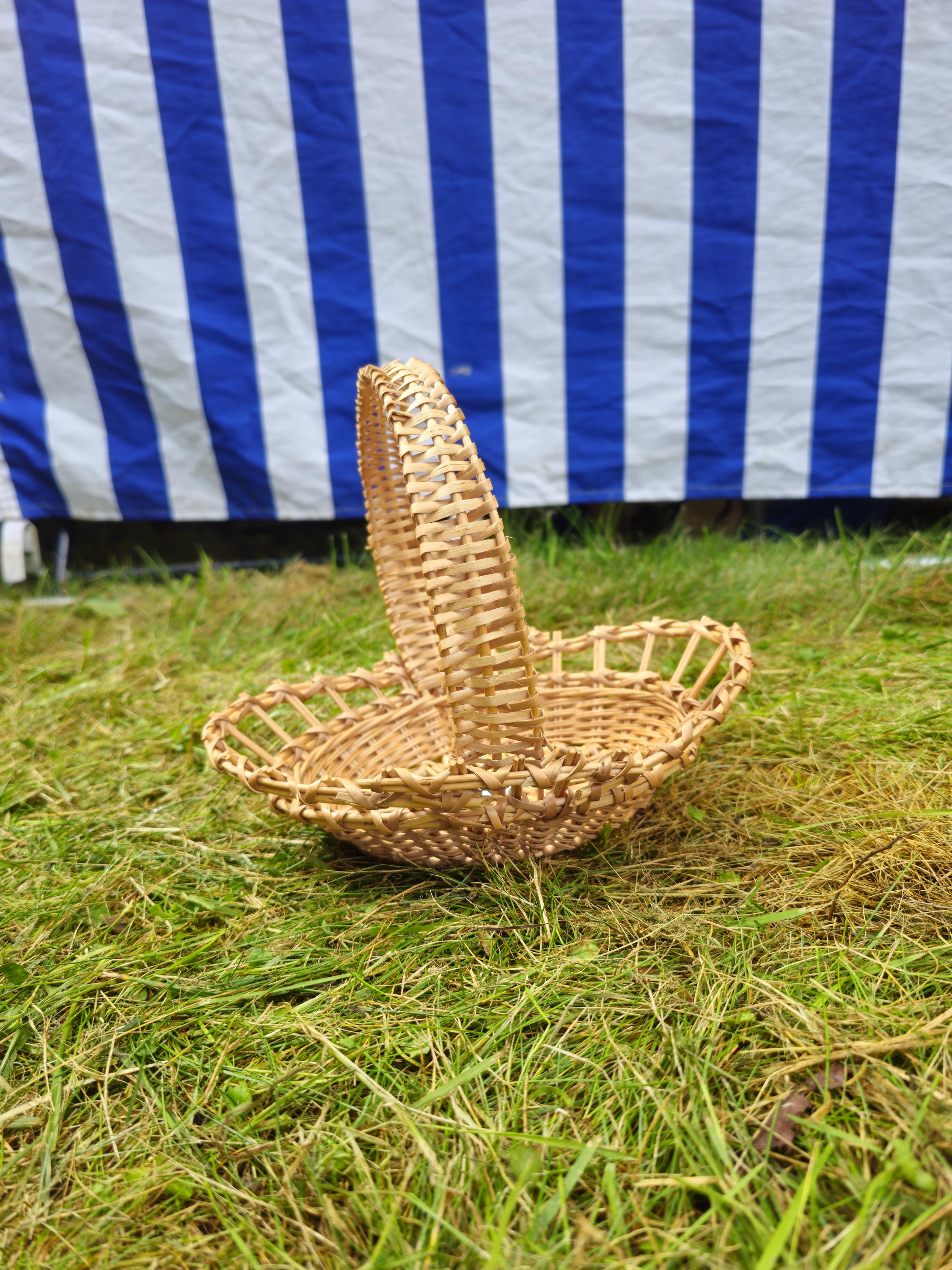 Handwoven Oval Basket with Decorative Weave | Rustic Willow Storage Tray
