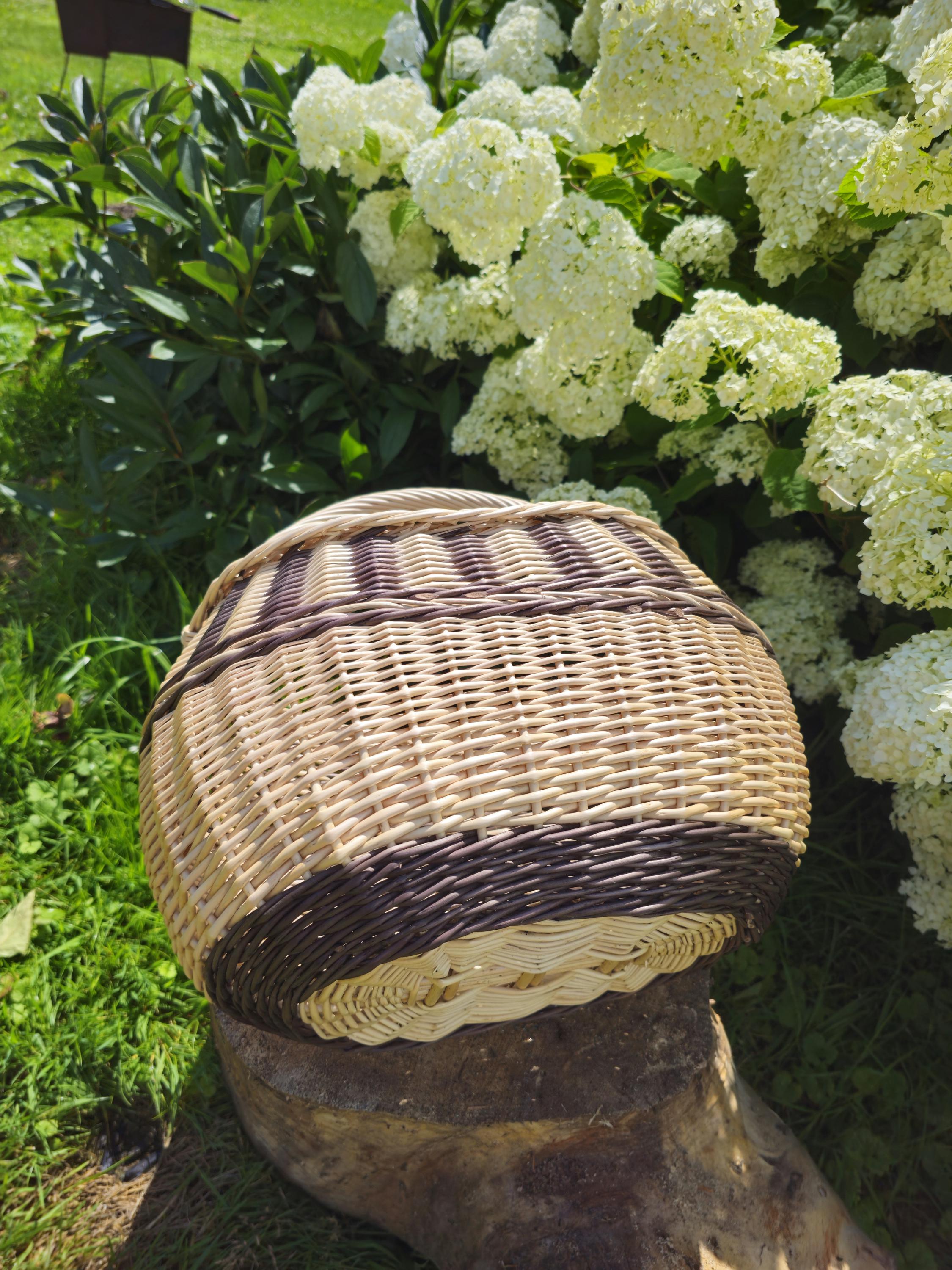 Rustic Decorative Wicker Basket – Small Handwoven Farmhouse Storage – Cottagecore Natural Home Decor