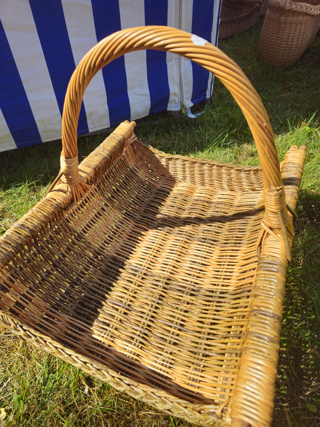 Extra-Large Rustic Wicker Harvest Basket – Handwoven in Lithuania | Garden, Firewood & Decor