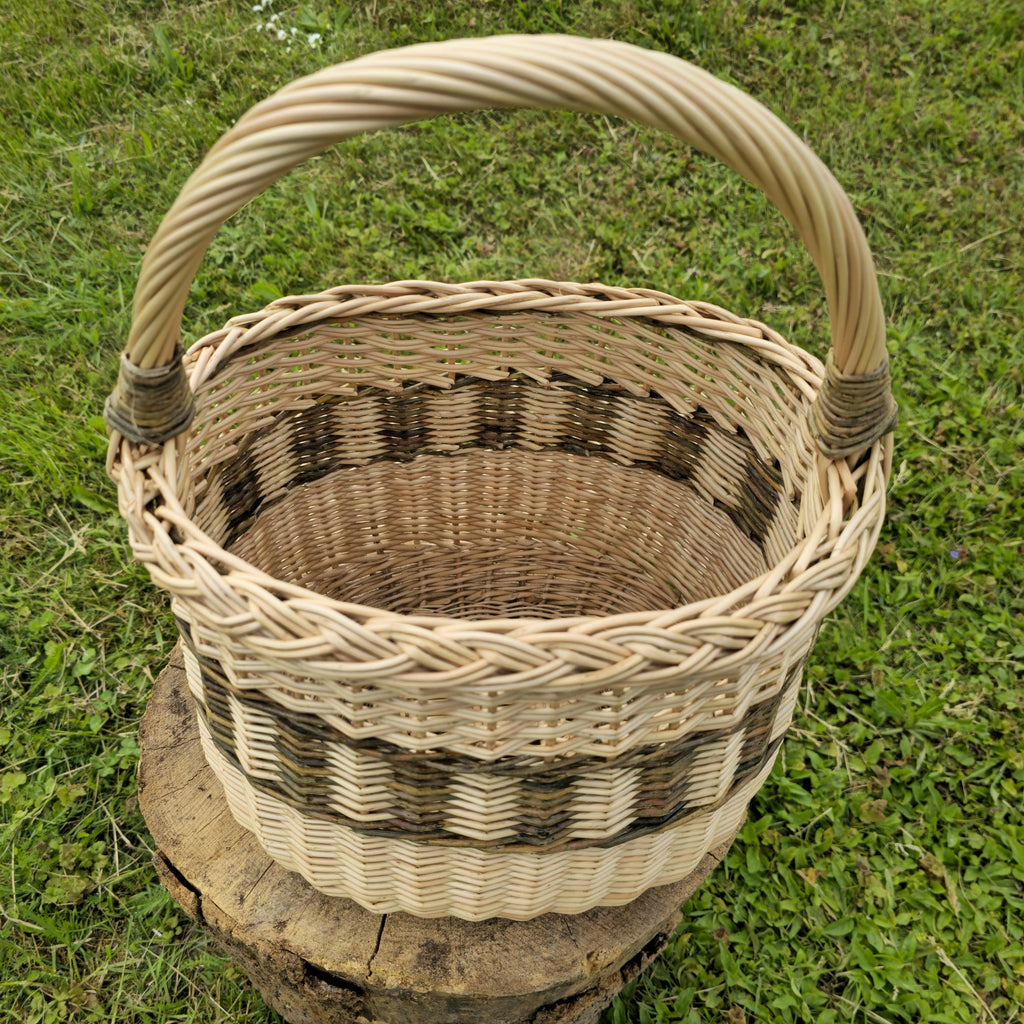 Handmade Tall Wicker Basket: Rustic Willow Storage Organizer