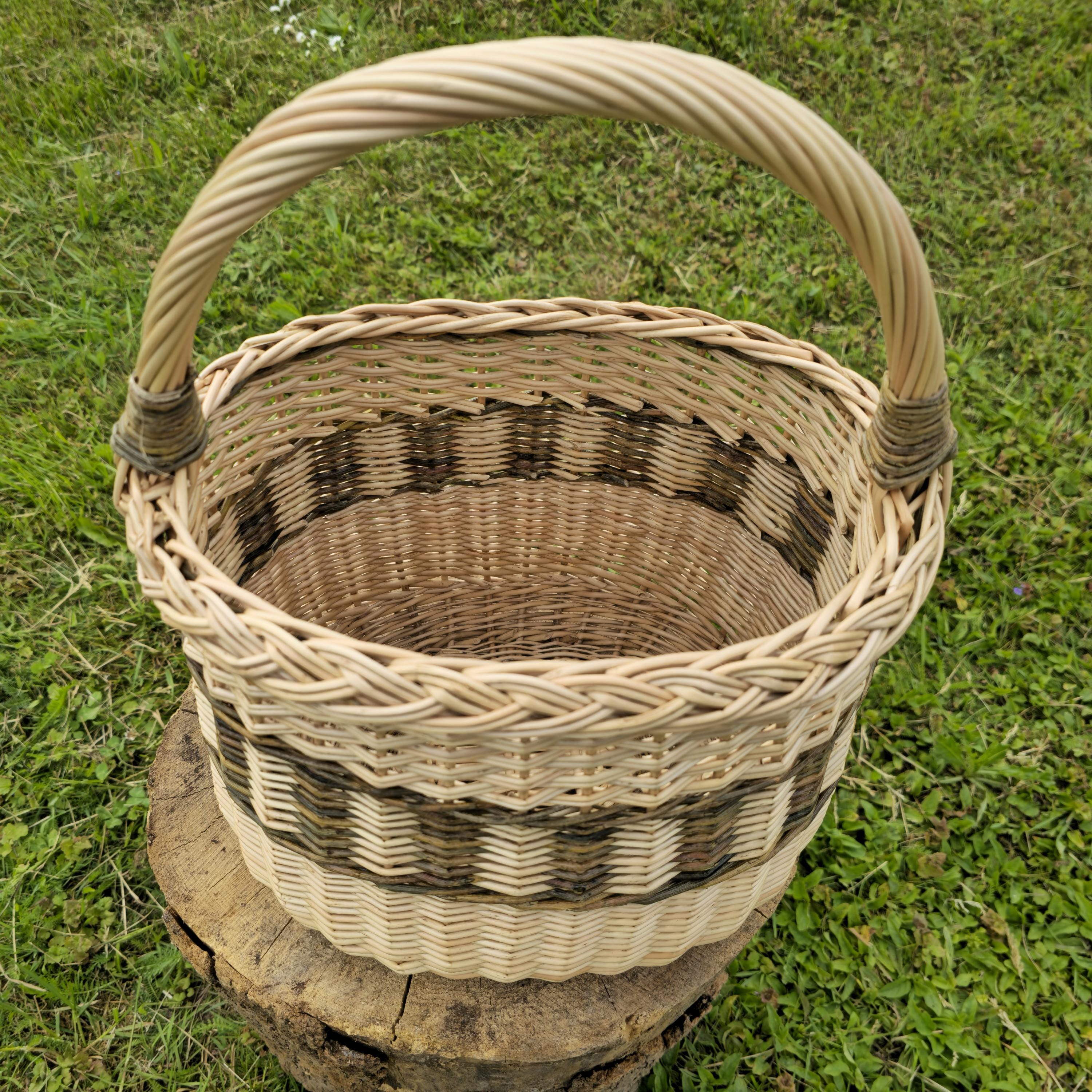 Handmade Tall Wicker Basket: Rustic Willow Storage Organizer