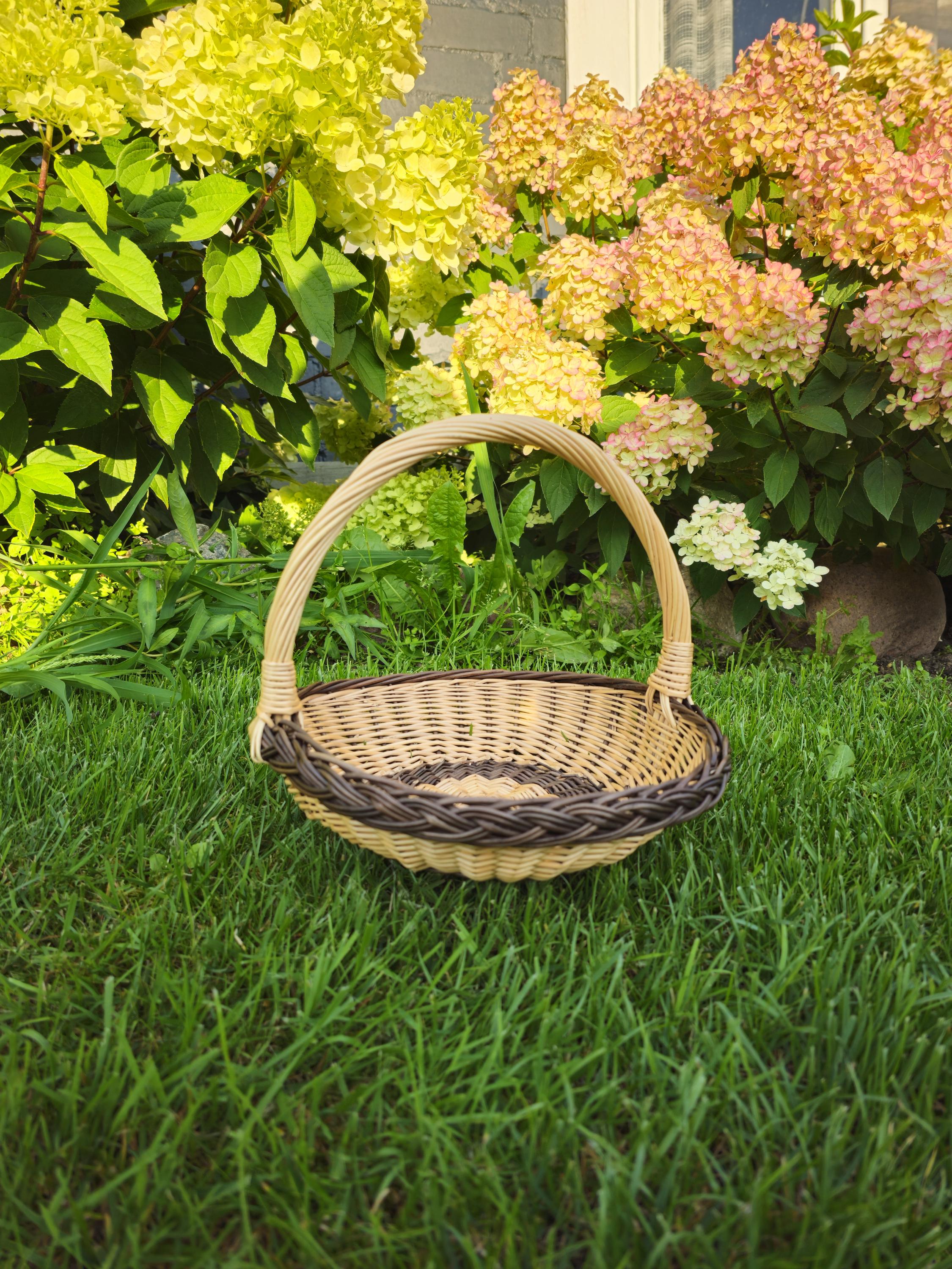 Handwoven Willow Flower Girl Basket: Lithuanian Wedding Decor