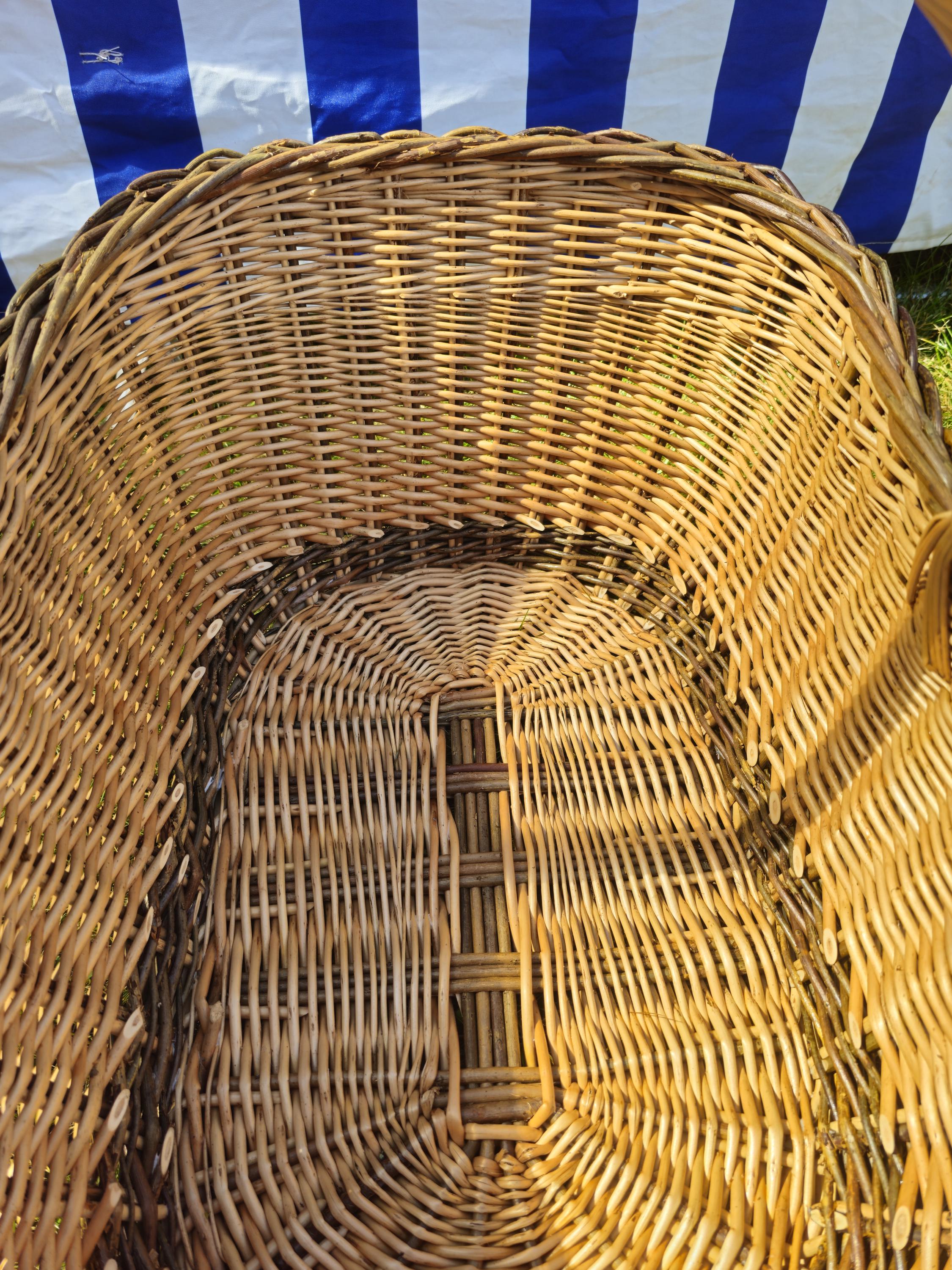 Extra Large Handwoven Wicker Basket: Rustic Harvest & Storage
