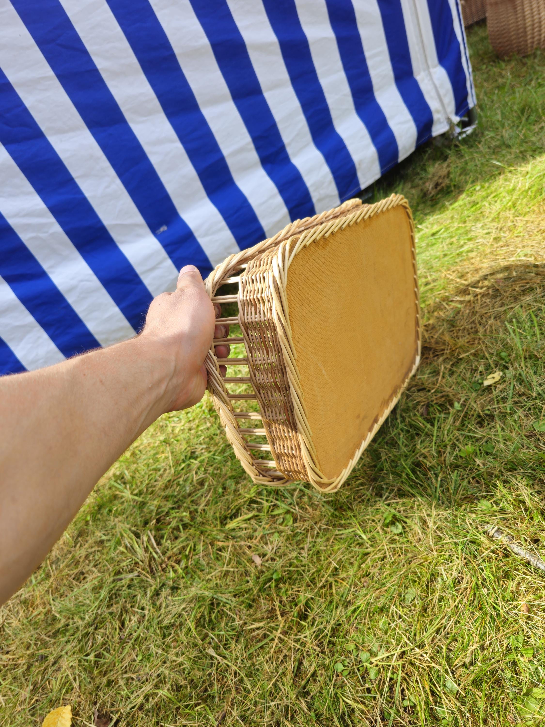 Rustic Rectangular Willow Tray – Handmade Organizer Basket