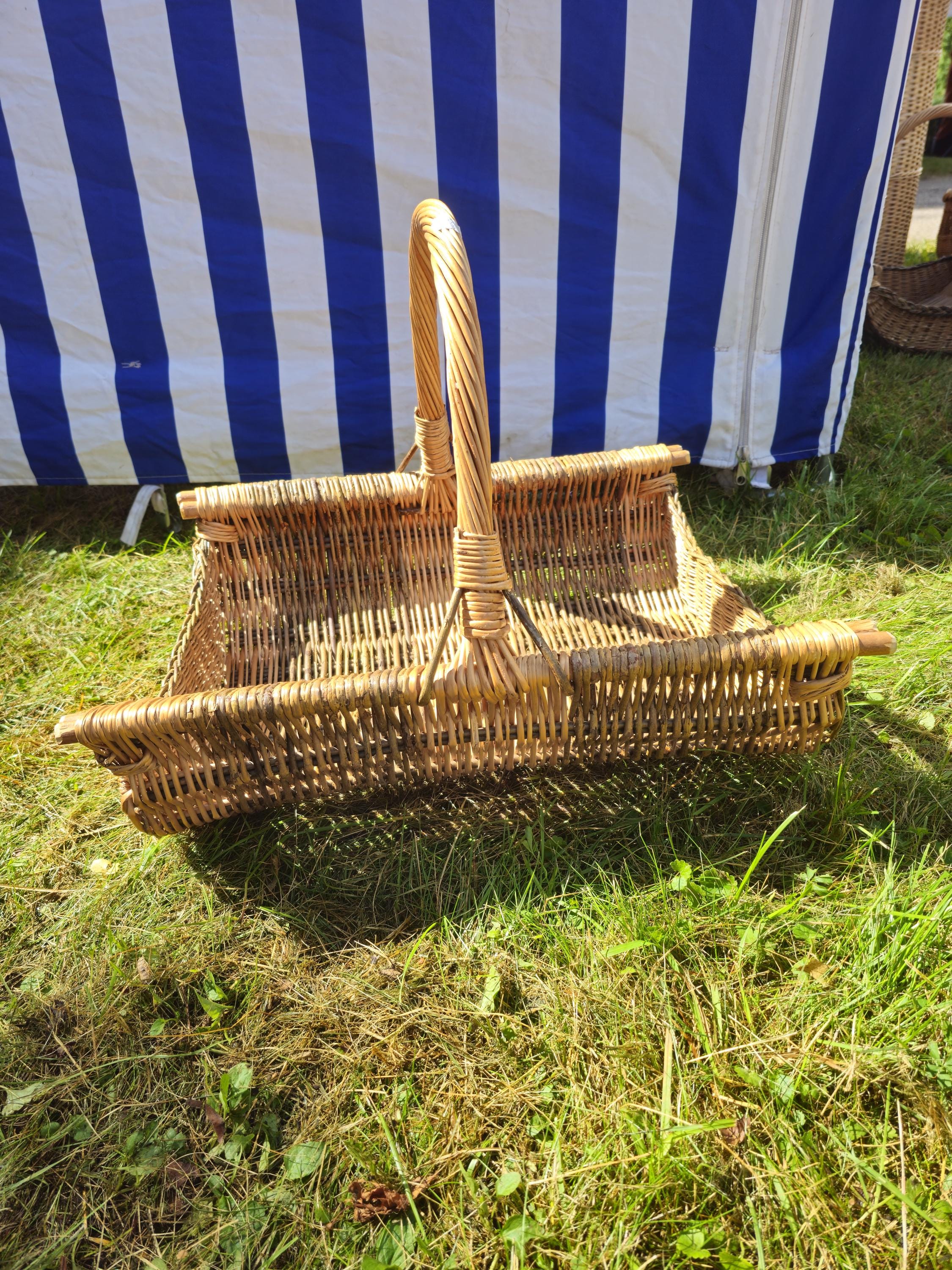 Extra-Large Rustic Wicker Harvest Basket – Handwoven in Lithuania | Garden, Firewood & Decor