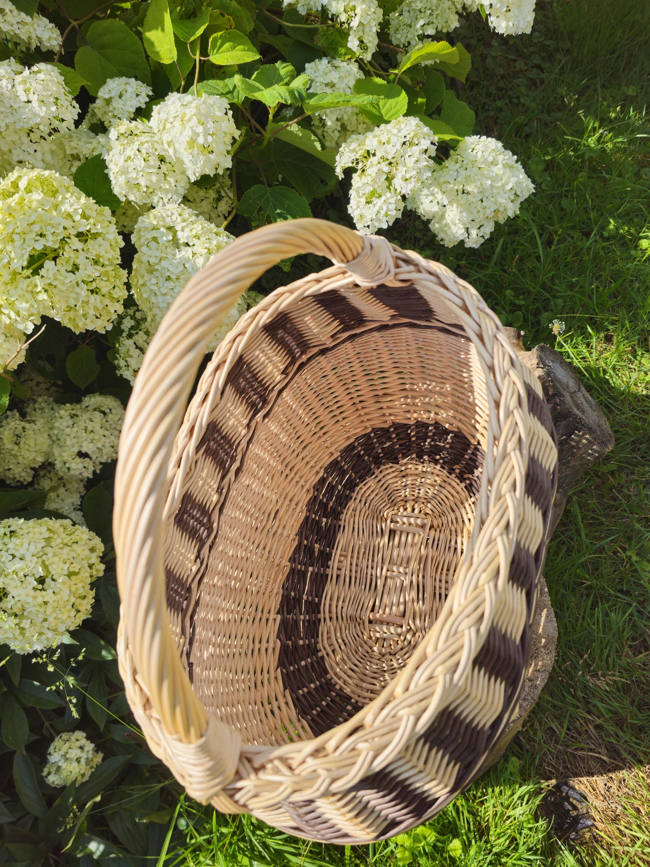 Rustic Decorative Wicker Basket – Small Handwoven Farmhouse Storage – Cottagecore Natural Home Decor