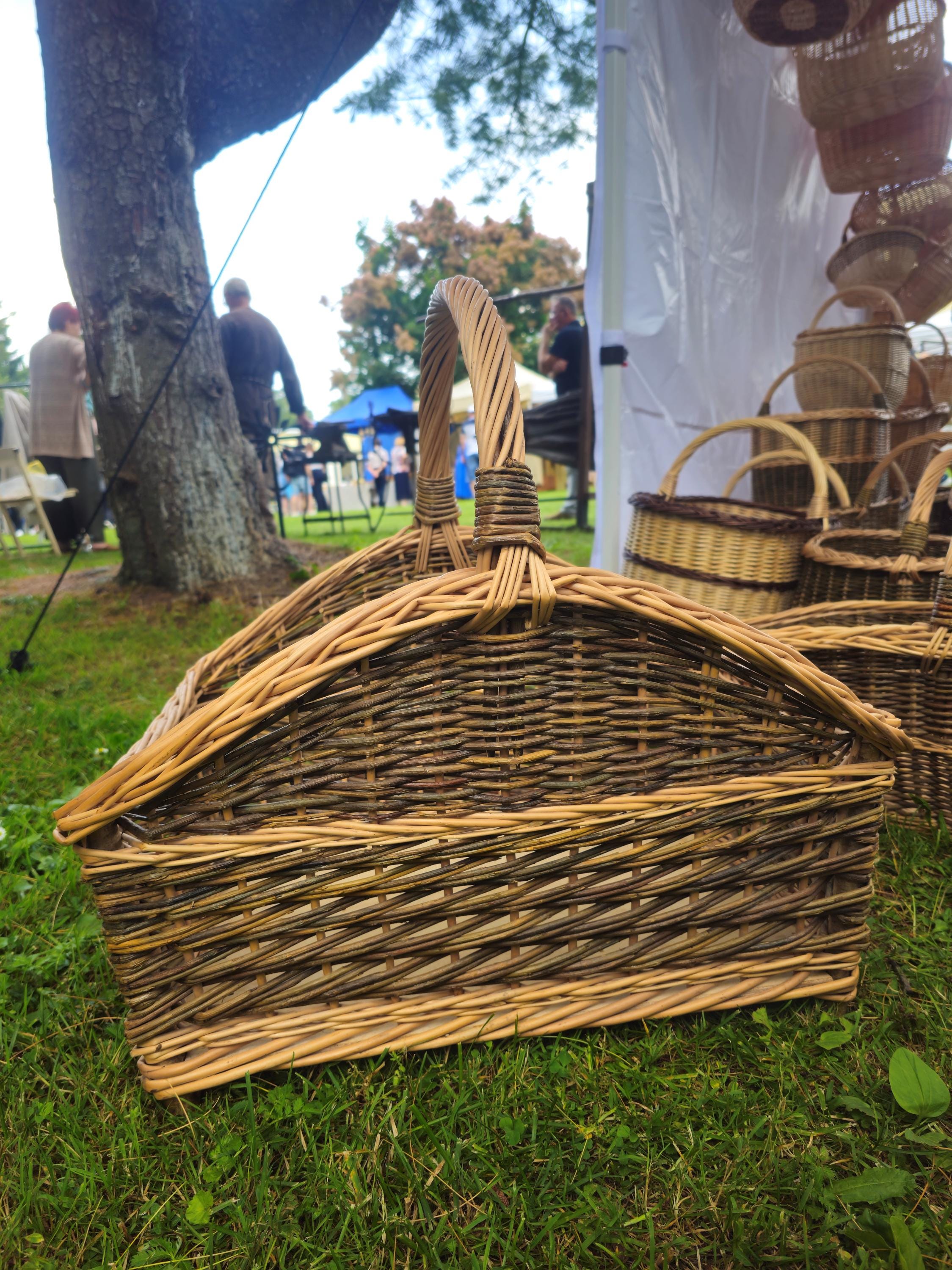 Large Handwoven Wicker Basket: Rustic Natural Willow Storage