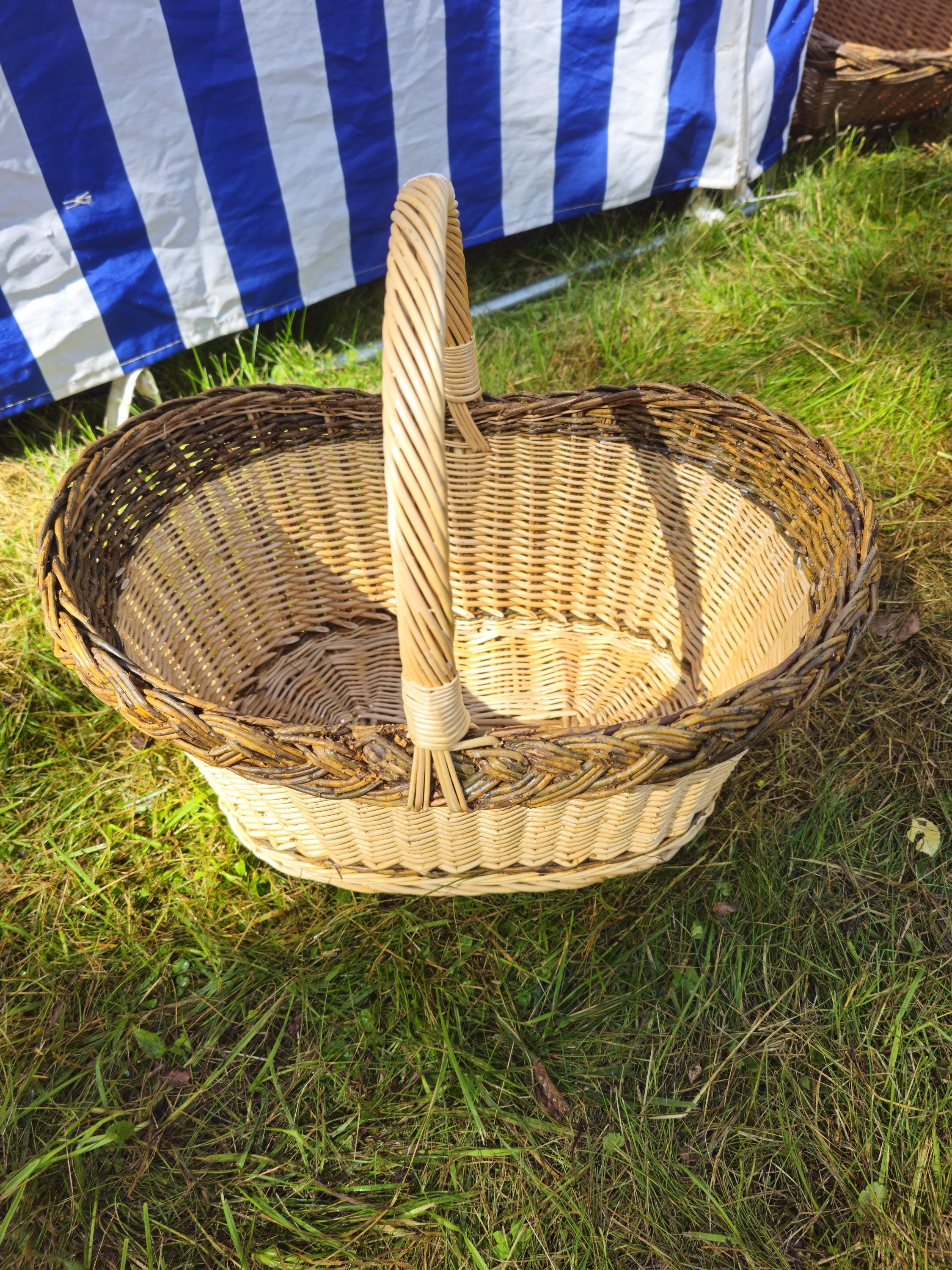 Handwoven Wicker Oval Basket: Large Willow Storage