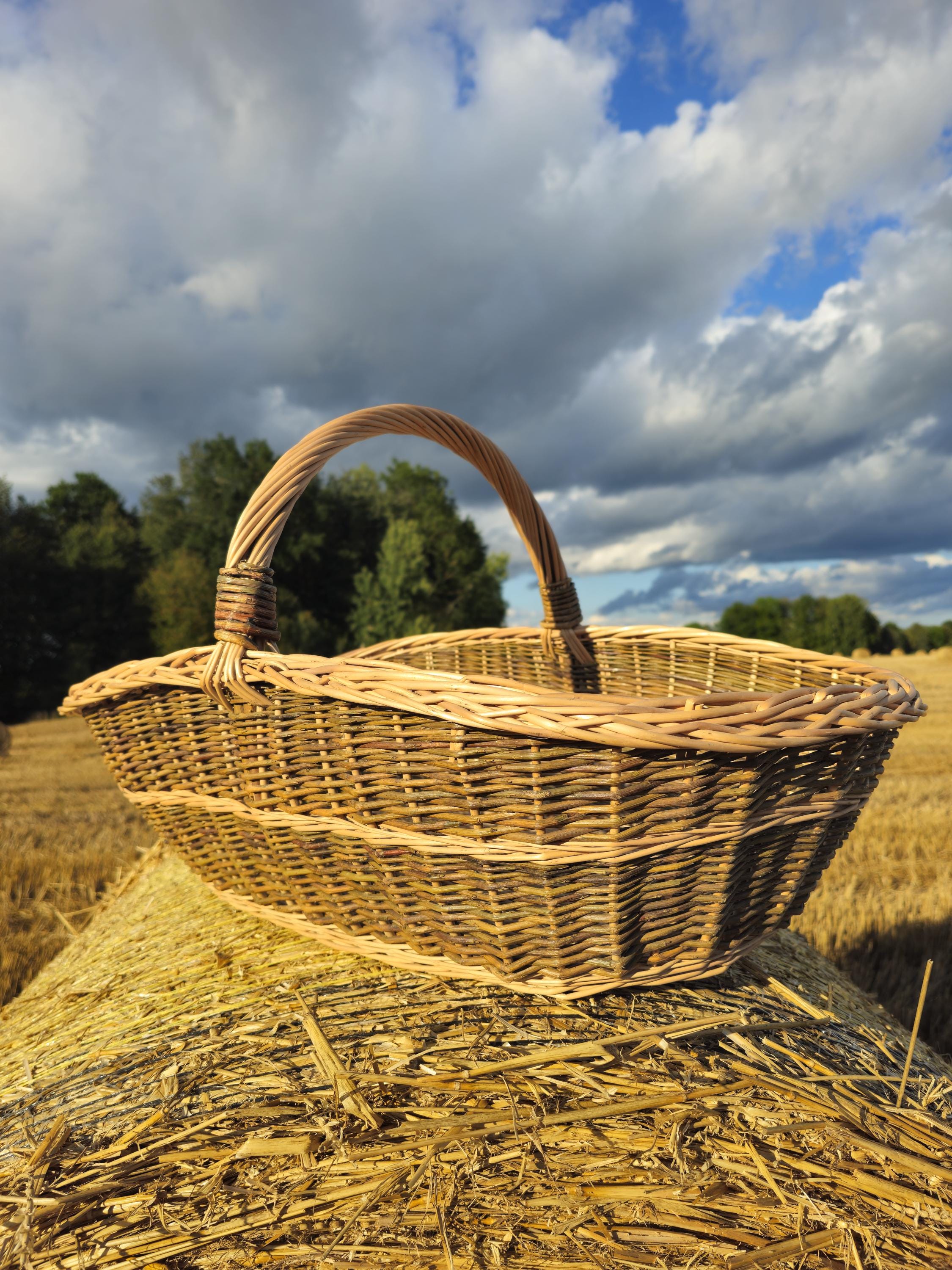 Handwoven Willow Trug Basket: Extra Large Foraging & Rustic Decor