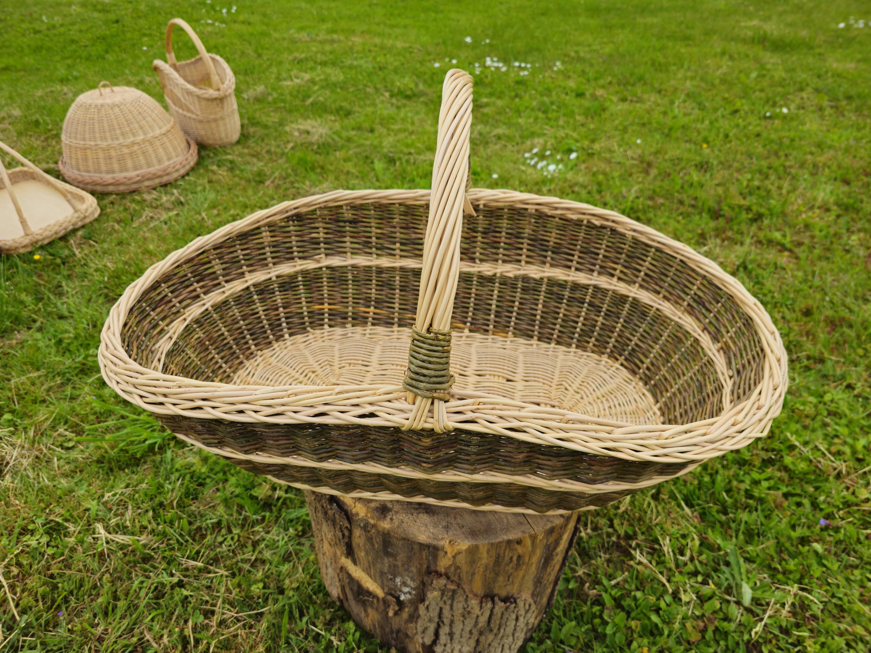 Handwoven Willow Trug Basket: Extra Large Foraging & Rustic Decor