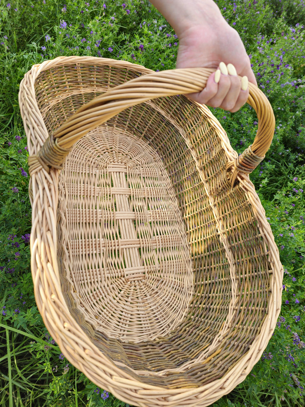 Handwoven Willow Trug Basket: Extra Large Foraging & Rustic Decor