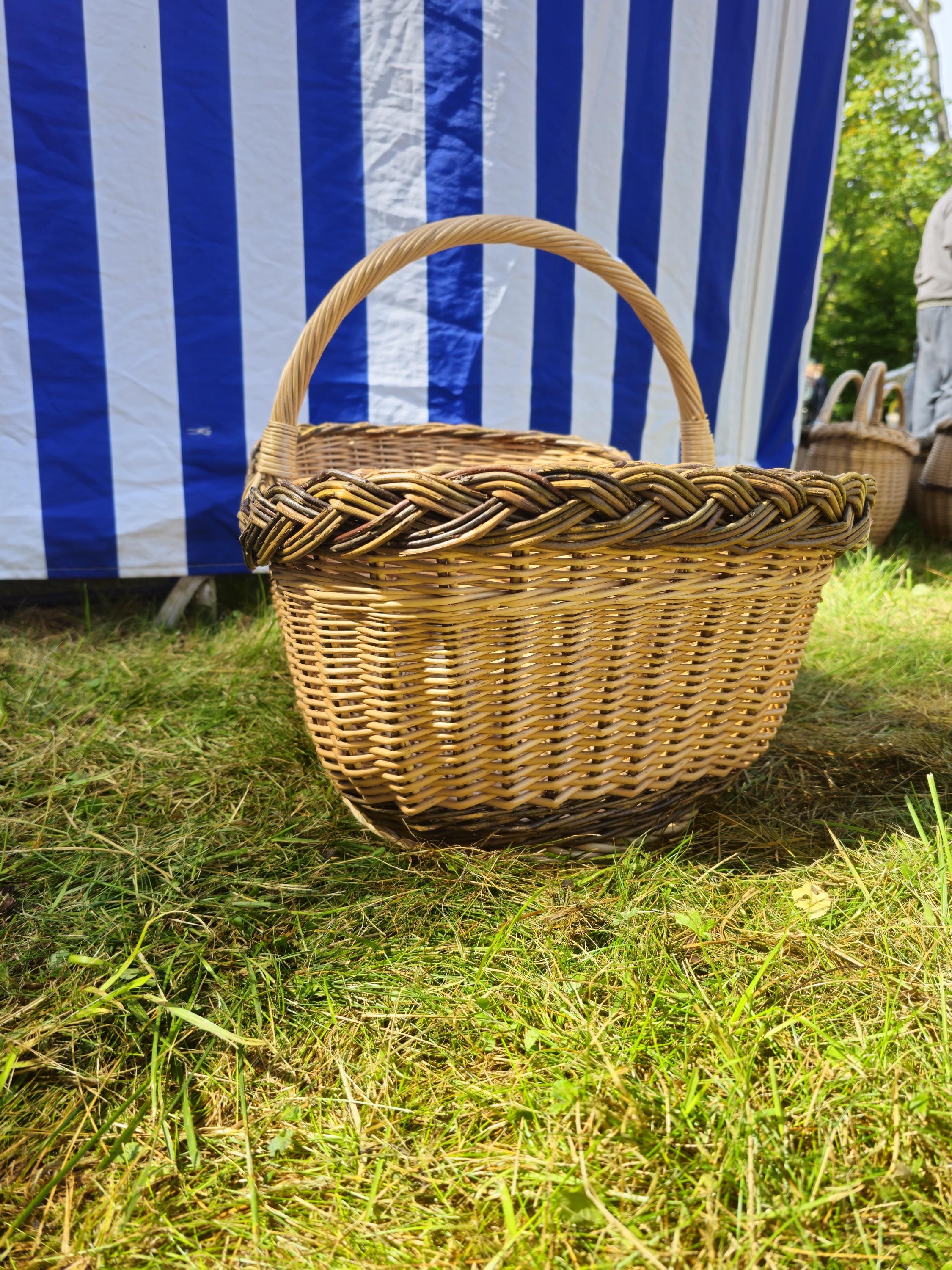 Extra Large Handwoven Wicker Basket: Rustic Harvest & Storage
