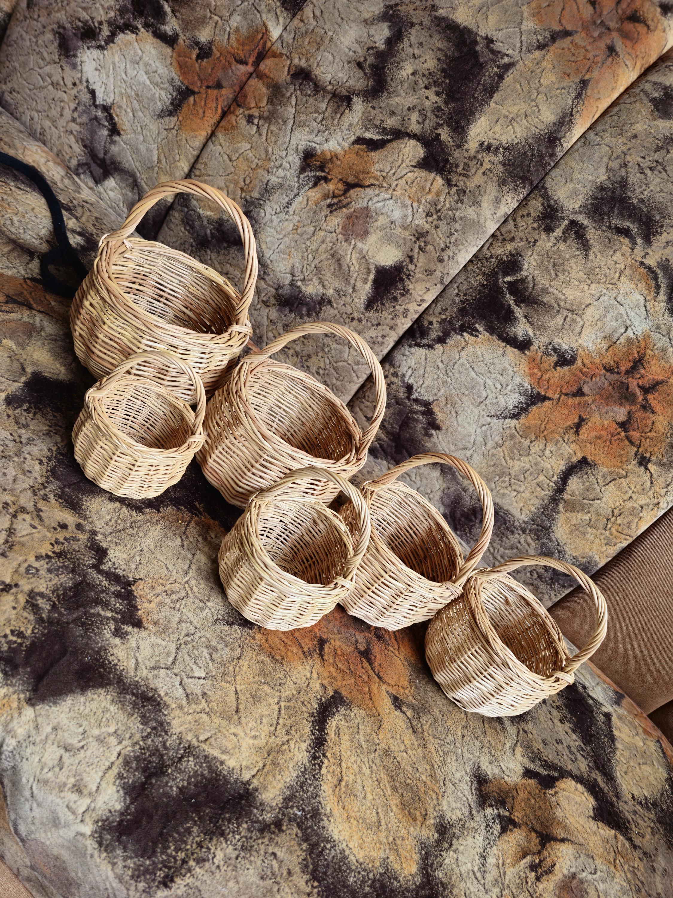 Small Handwoven Willow Basket with Handle | Rustic Foraging Charm