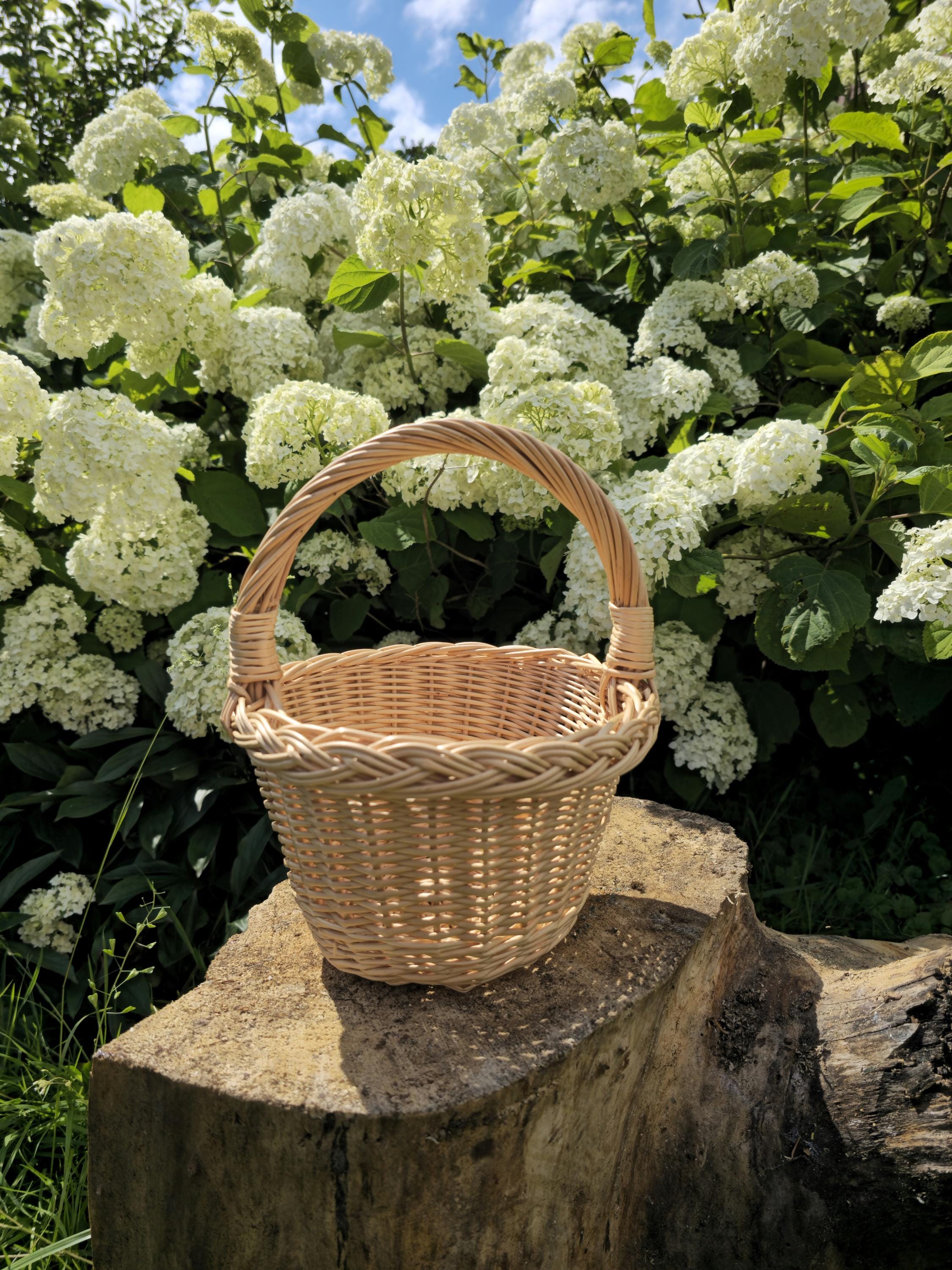 Rustic Mini Decorative Wicker Basket  – Small Handwoven Farmhouse Storage – Cottagecore Natural Decor