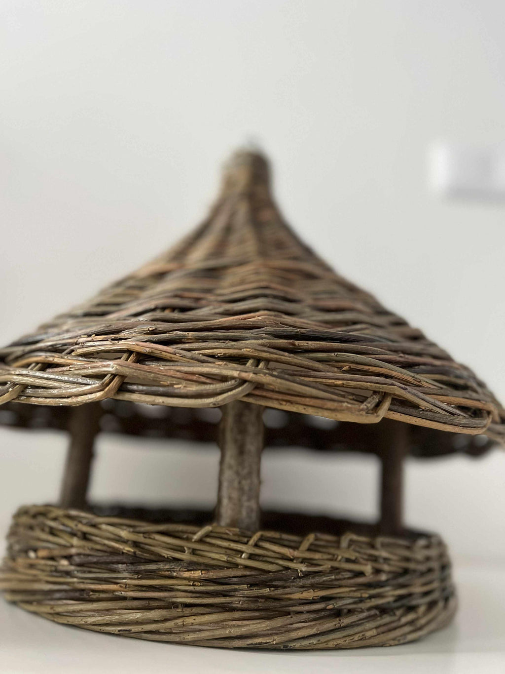 Handwoven Wicker Bird Feeder | Rustic Hanging Garden Art | Natural Wicker Shelter | Handmade Lithuanian Craft