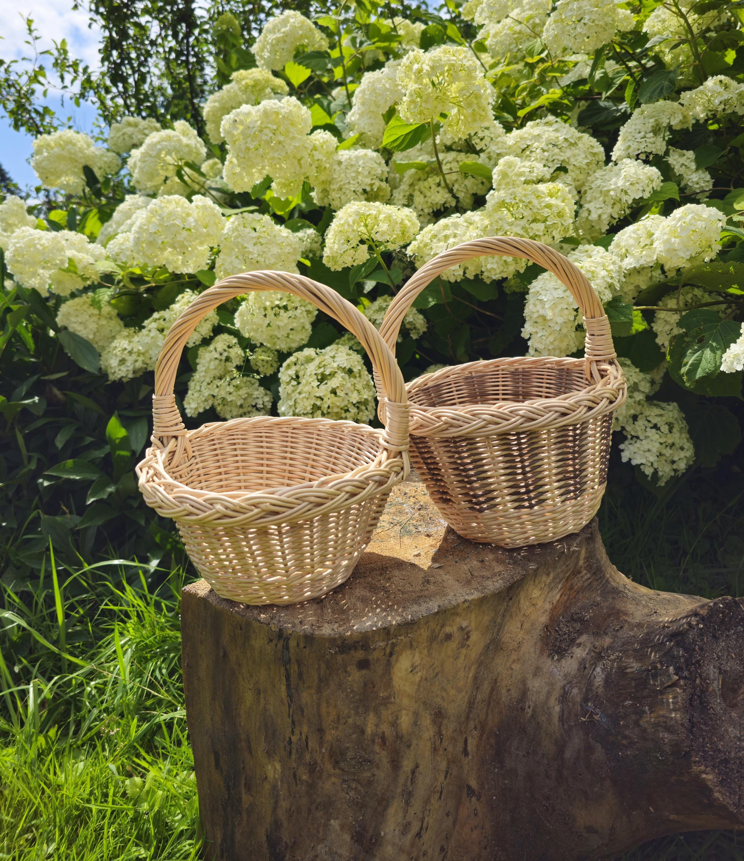 Small Rustic Decorative Wicker Basket – Mini Handwoven Farmhouse Storage – Cottagecore Natural Decor