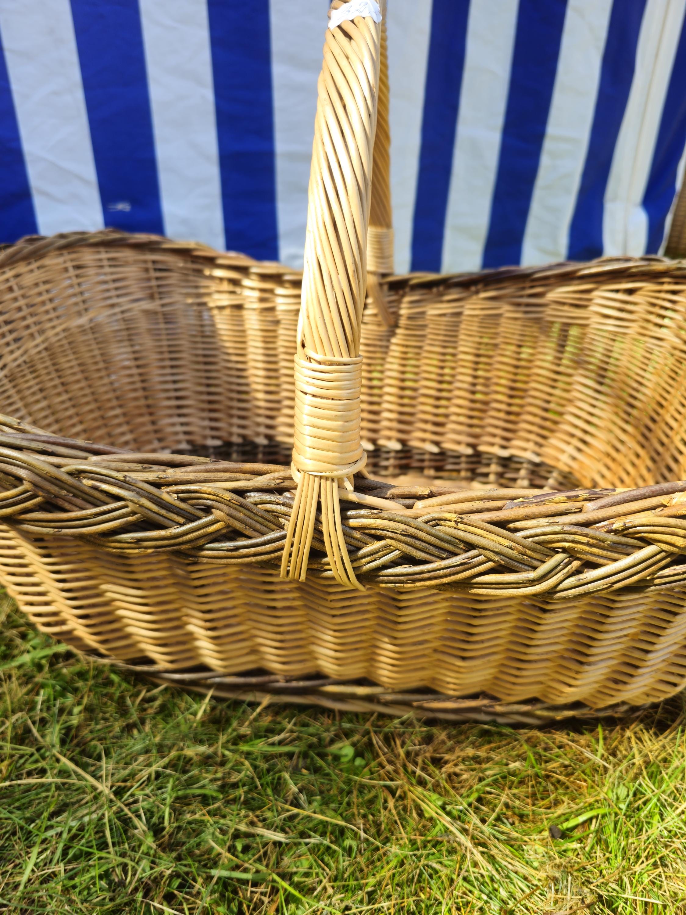 Extra Large Handwoven Wicker Basket: Rustic Harvest & Storage