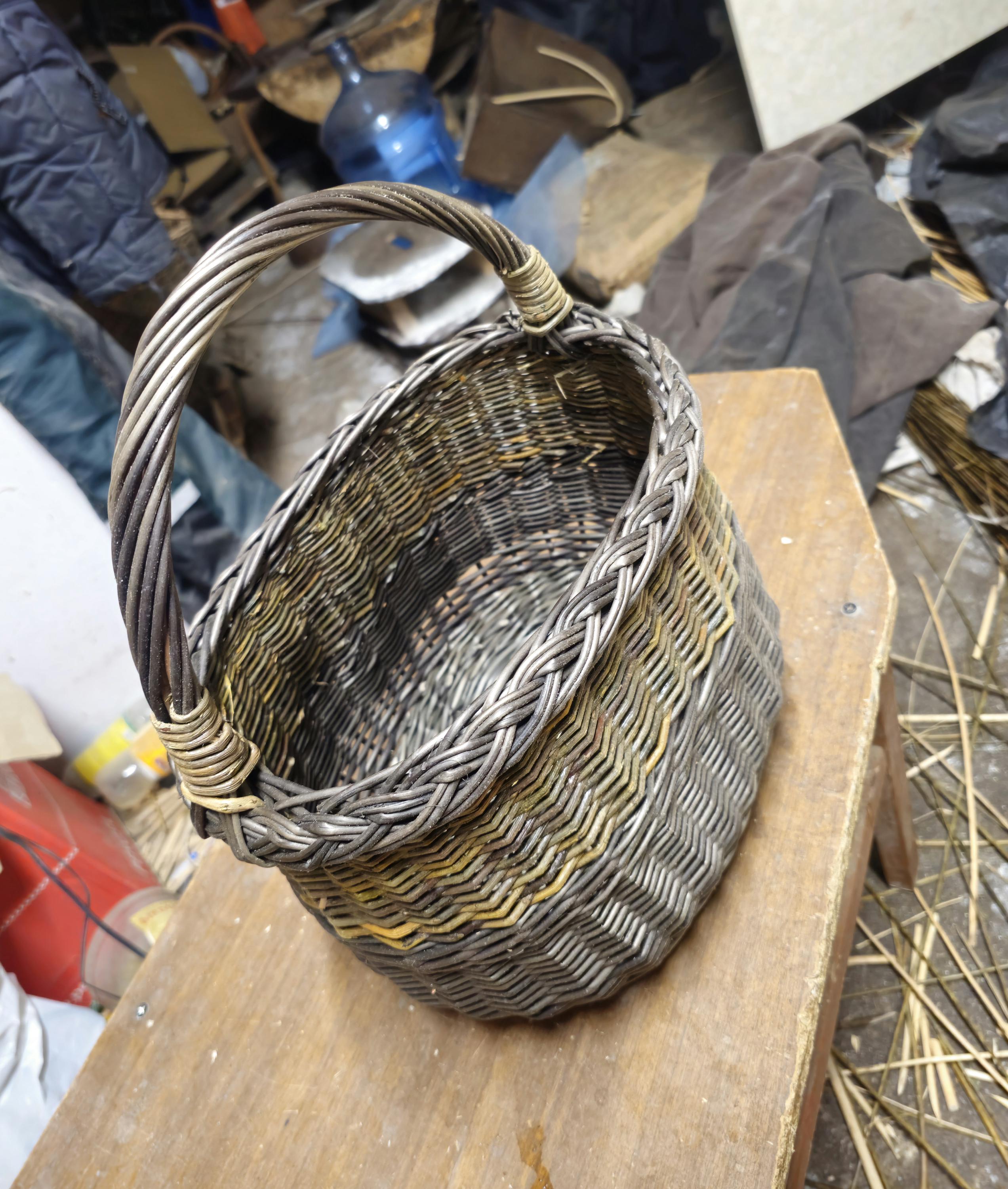Handwoven Willow Basket: Rustic Wicker Storage, Lithuanian Craft