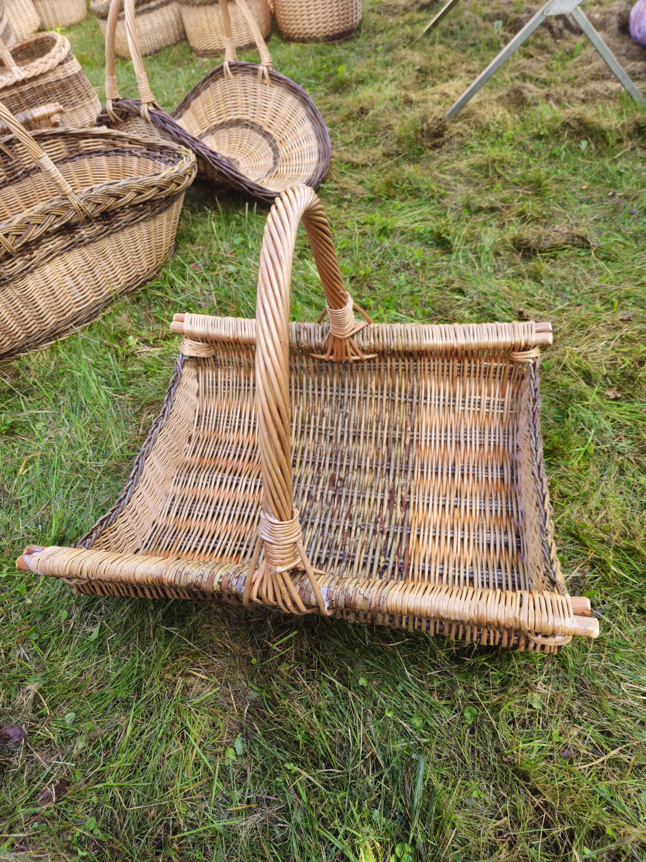 Extra-Large Rustic Wicker Harvest Basket – Handwoven in Lithuania | Garden, Firewood & Decor