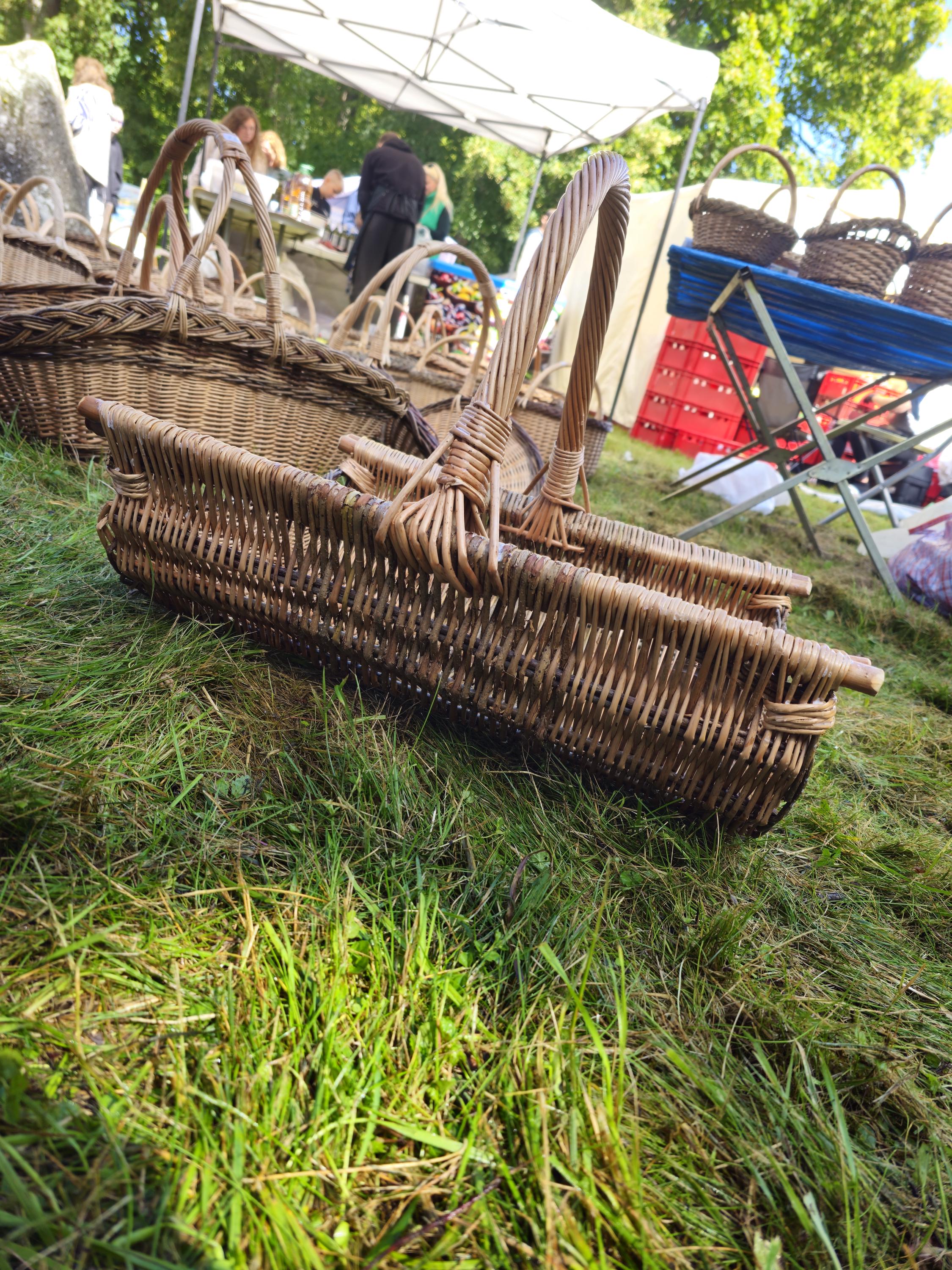 Extra-Large Rustic Wicker Harvest Basket – Handwoven in Lithuania | Garden, Firewood & Decor