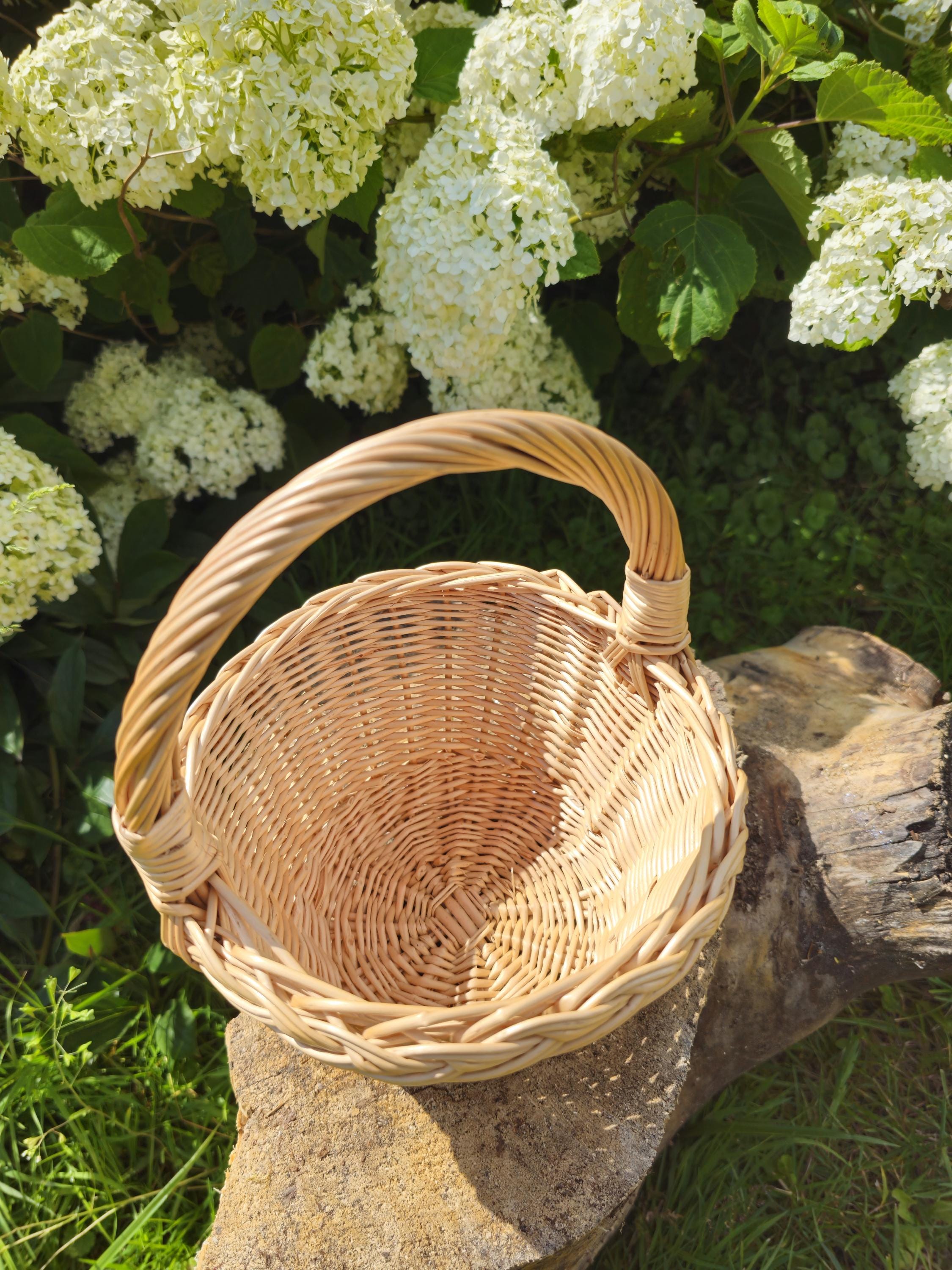 Rustic Mini Decorative Wicker Basket  – Small Handwoven Farmhouse Storage – Cottagecore Natural Decor