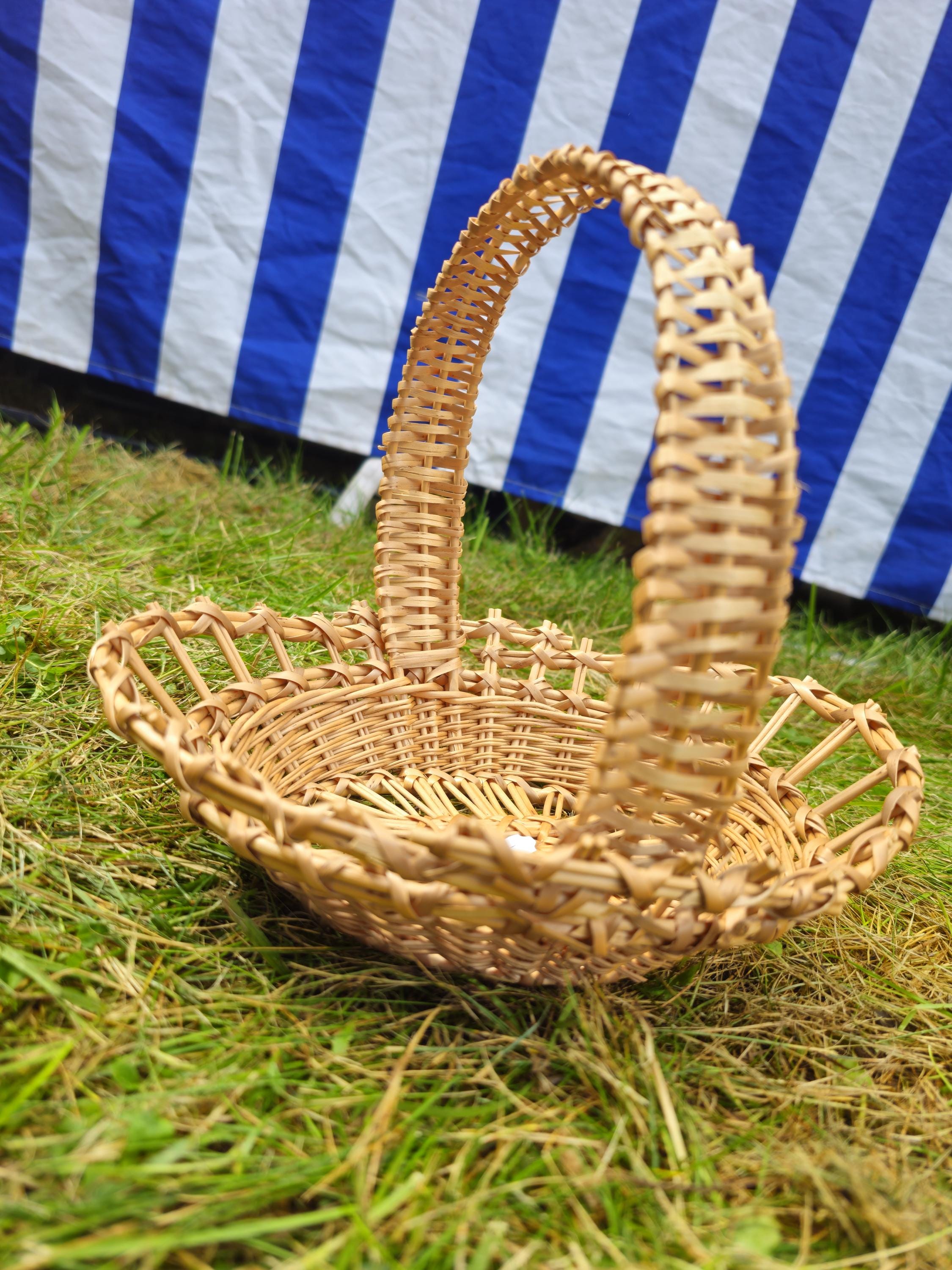 Handwoven Oval Basket with Decorative Weave | Rustic Willow Storage Tray