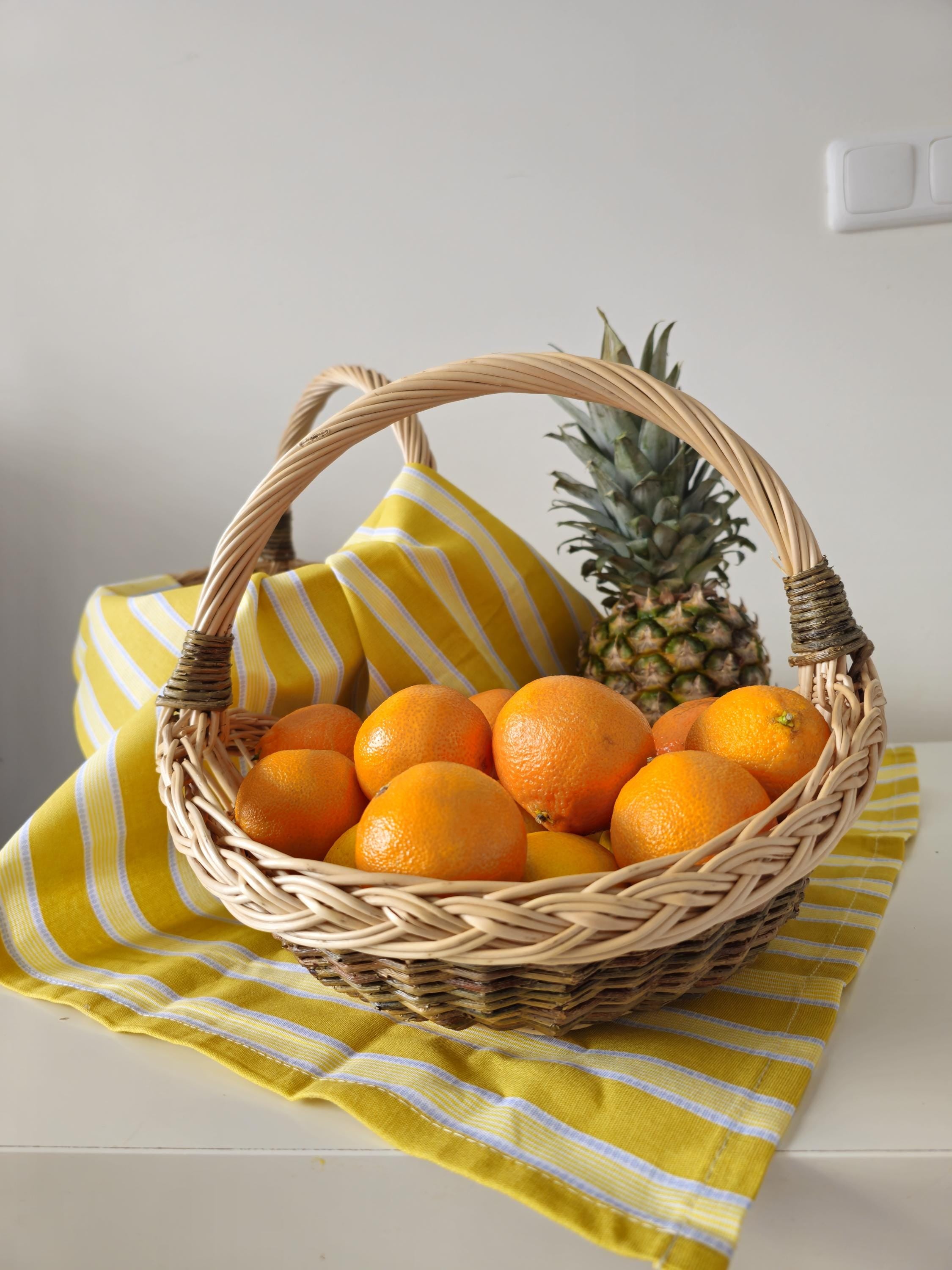 Handmade Wicker Trug Basket: Rustic Farmhouse Willow Gathering Basket