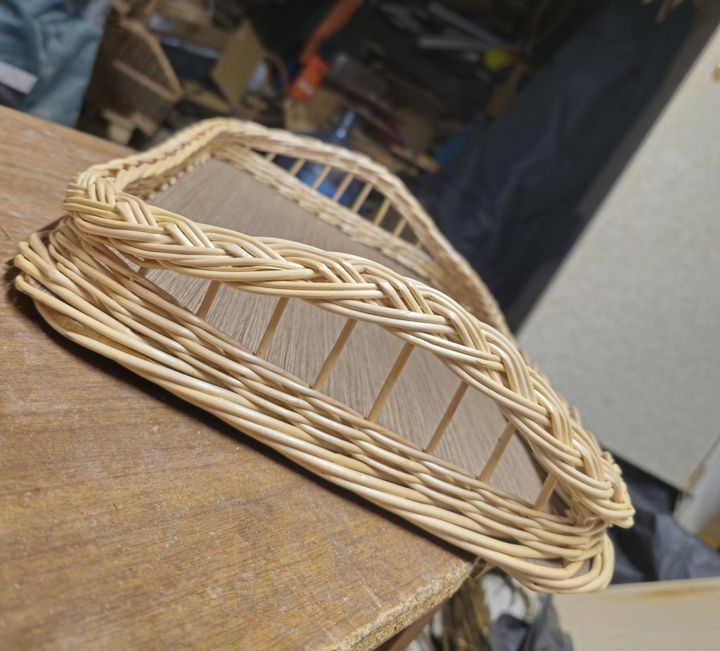 Handwoven Willow Wicker Tray: Rustic Table Centerpiece, Lithuanian Craft