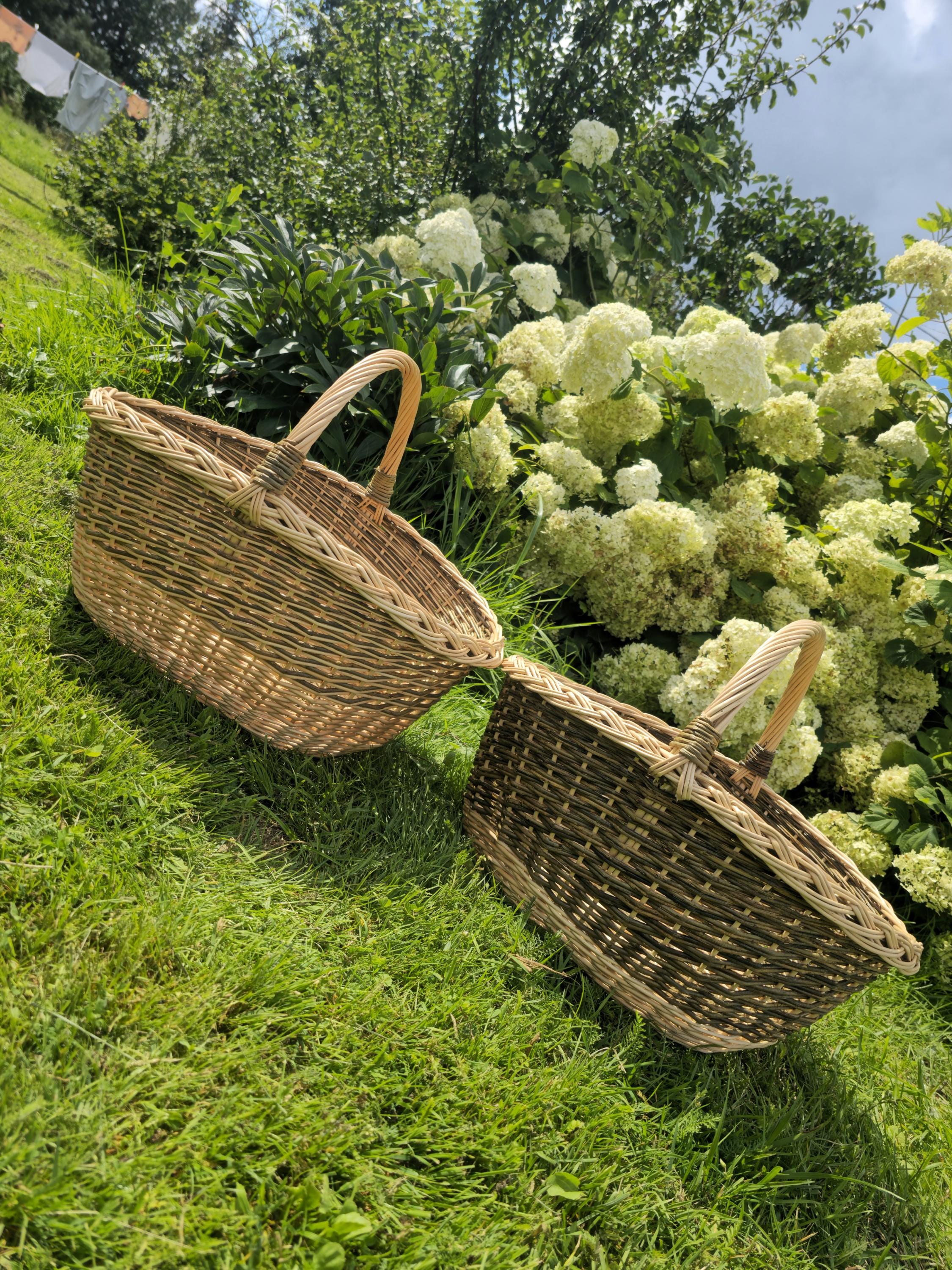 Large Wicker Basket with Sturdy Handle – Large Handmade Decorative Storage