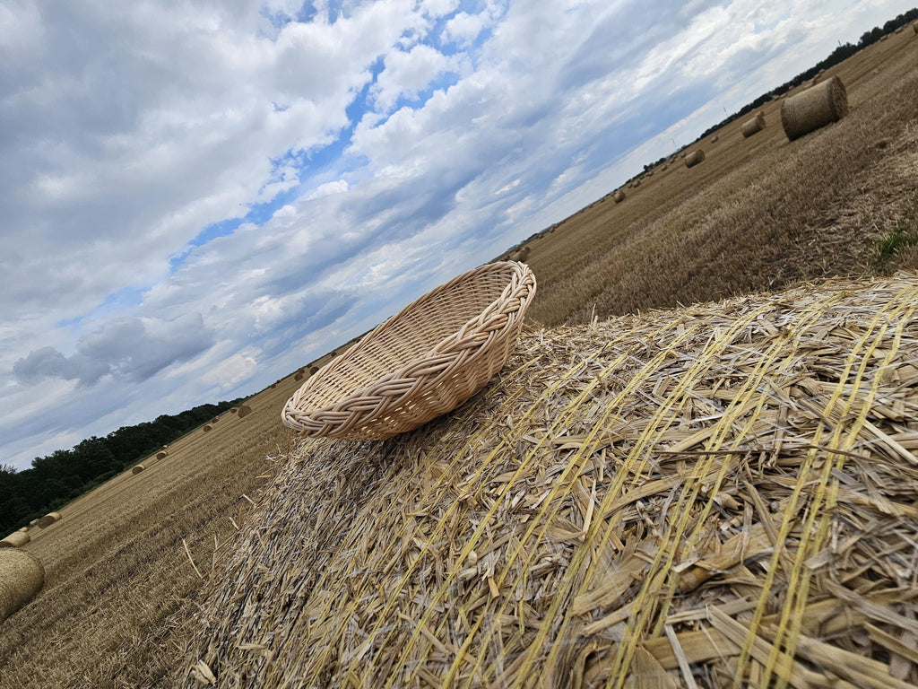 Rustic Wicker Plate – Handwoven Natural Table Centerpiece – Farmhouse Decorative Tray