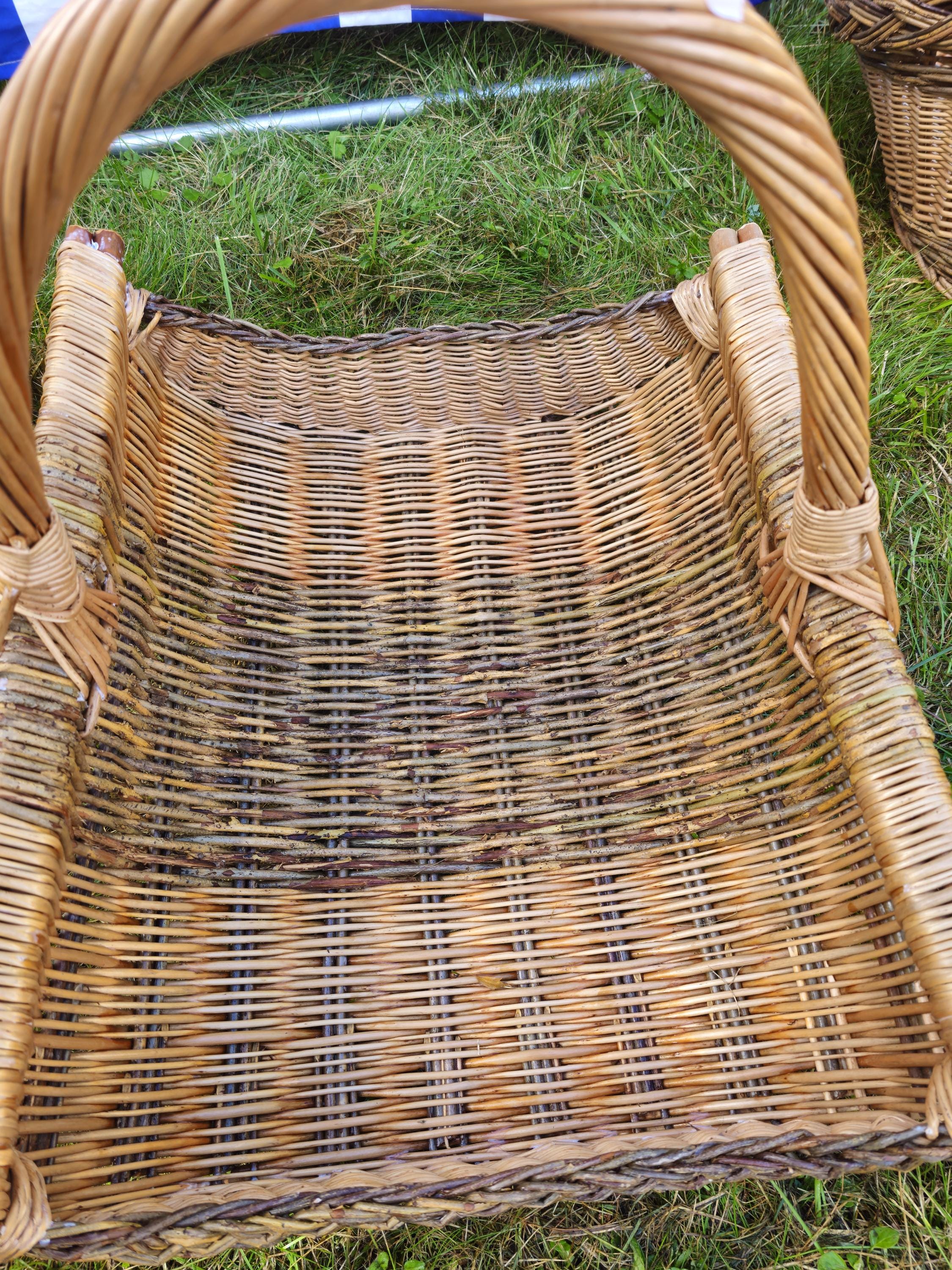 Extra-Large Rustic Wicker Harvest Basket – Handwoven in Lithuania | Garden, Firewood & Decor