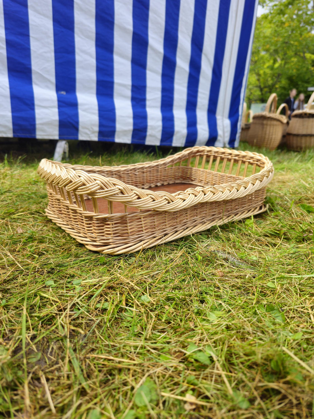 Rustic Rectangular Willow Tray – Handmade Organizer Basket