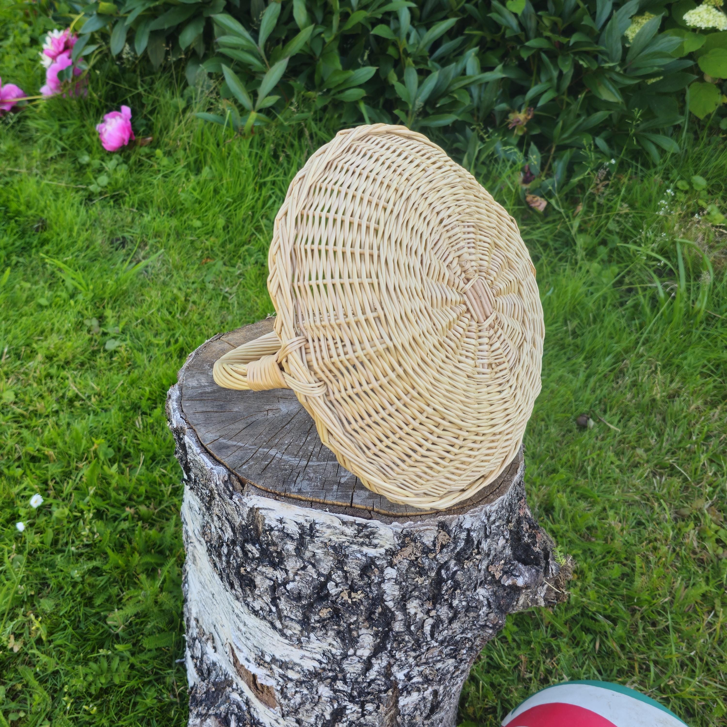 Handwoven Willow Flower Girl Basket: Lithuanian Wedding Decor