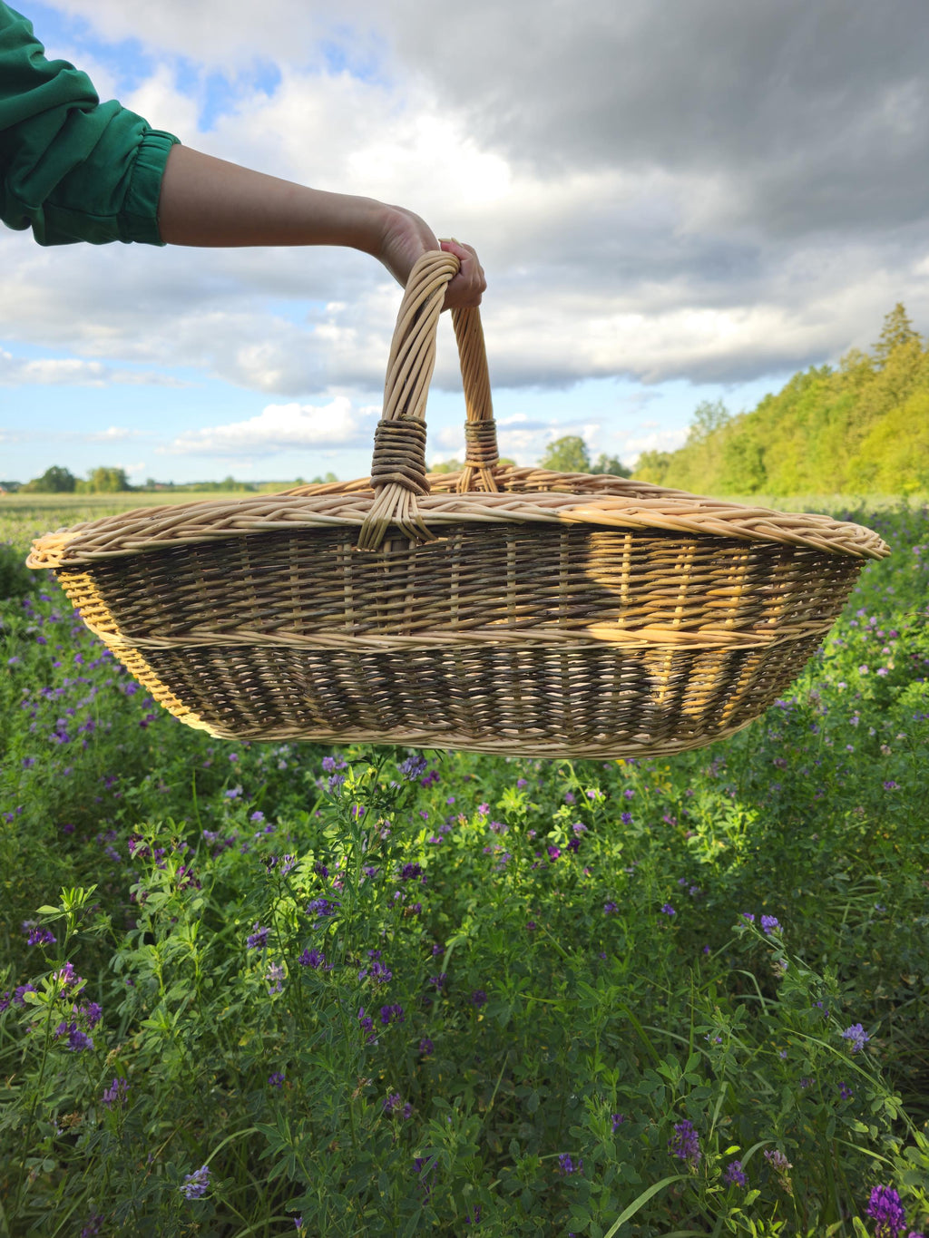 Handwoven Willow Trug Basket: Extra Large Foraging & Rustic Decor
