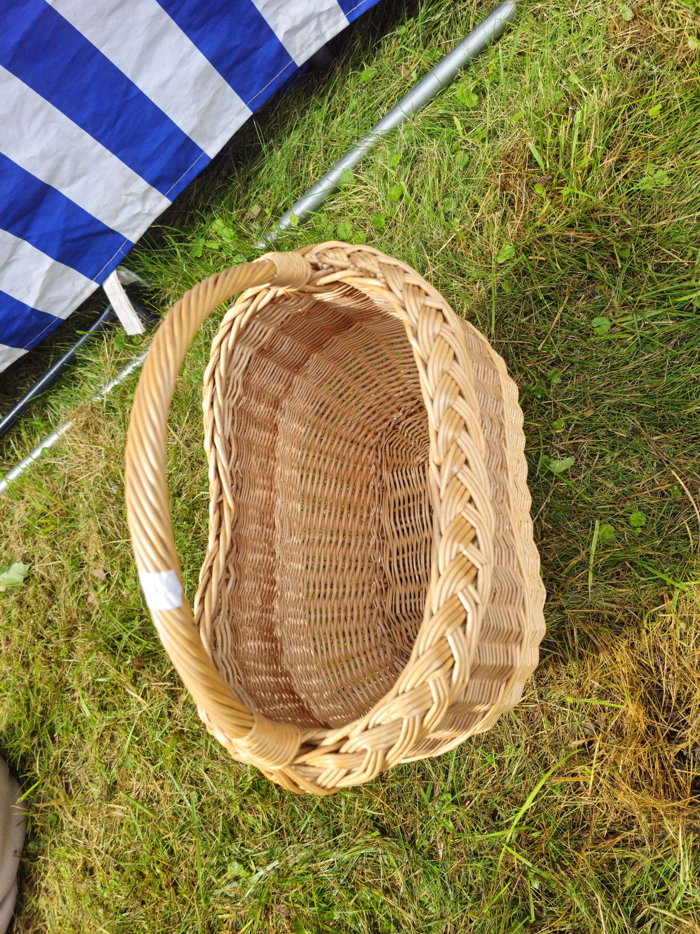 Wicker Oval Basket with Braided Rim – Small Handwoven Willow Basket