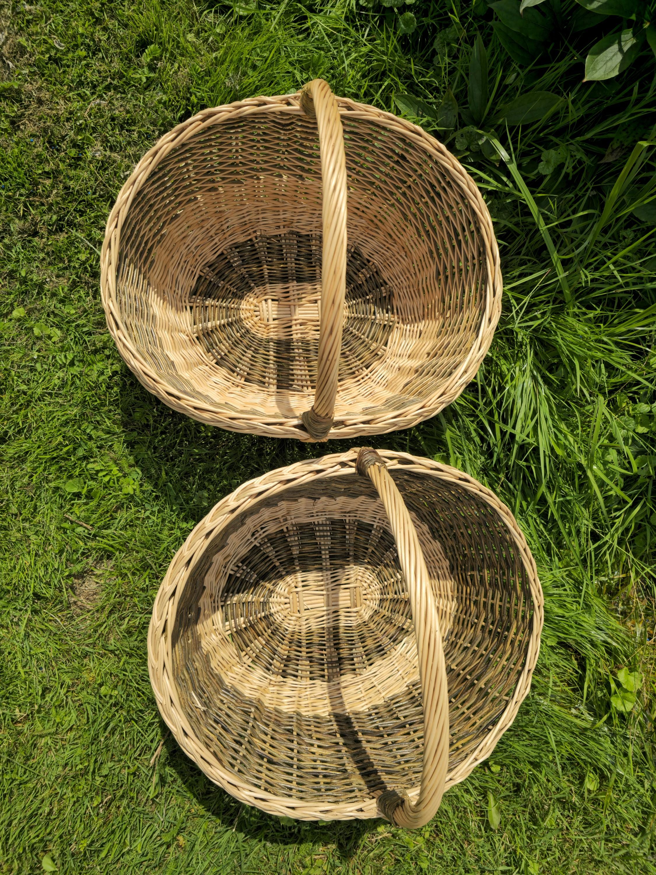 Large Wicker Basket with Sturdy Handle – Large Handmade Decorative Storage