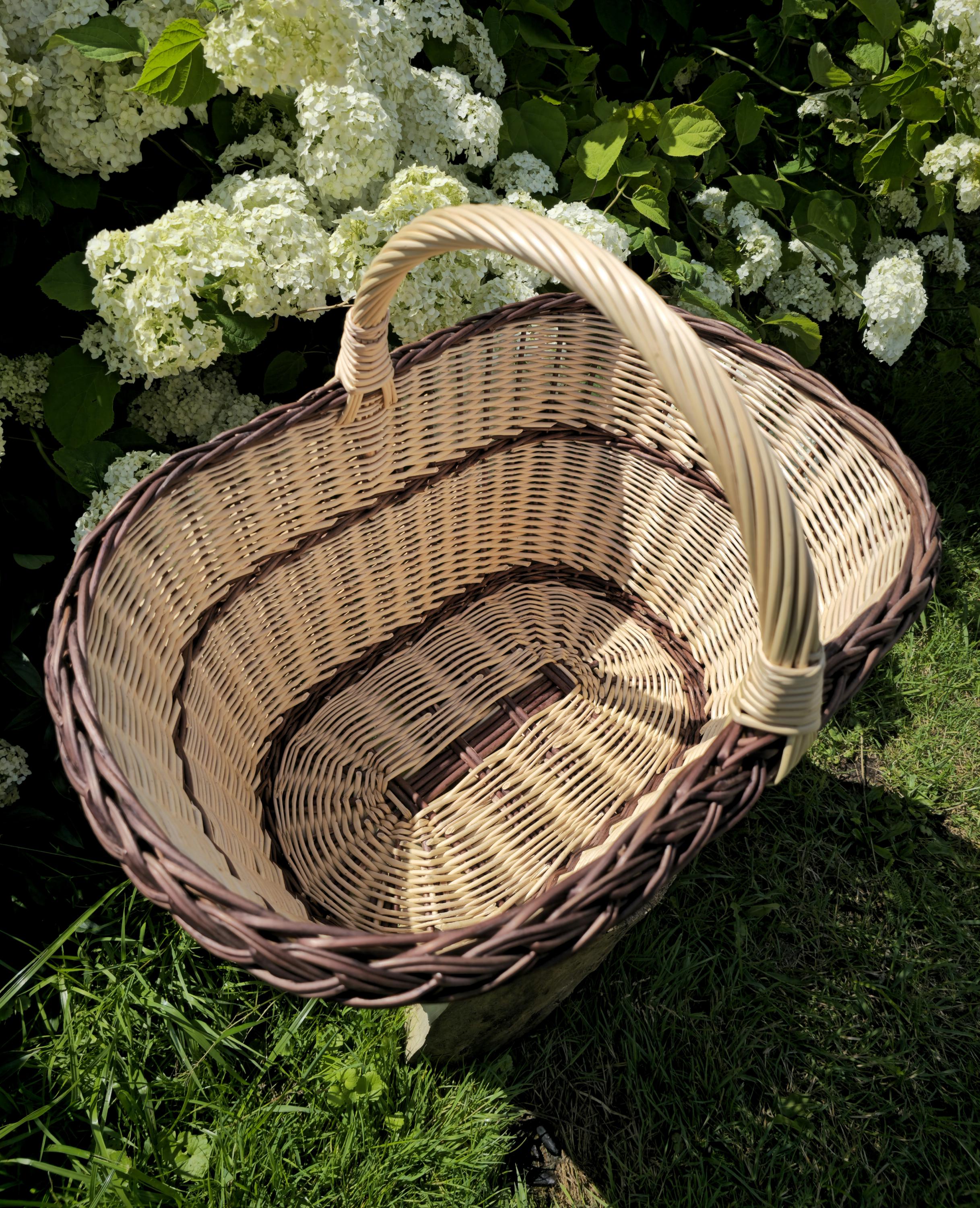 Large Rustic Decorative Wicker Basket – Handwoven Farmhouse Storage – Cottagecore Natural Home Decor