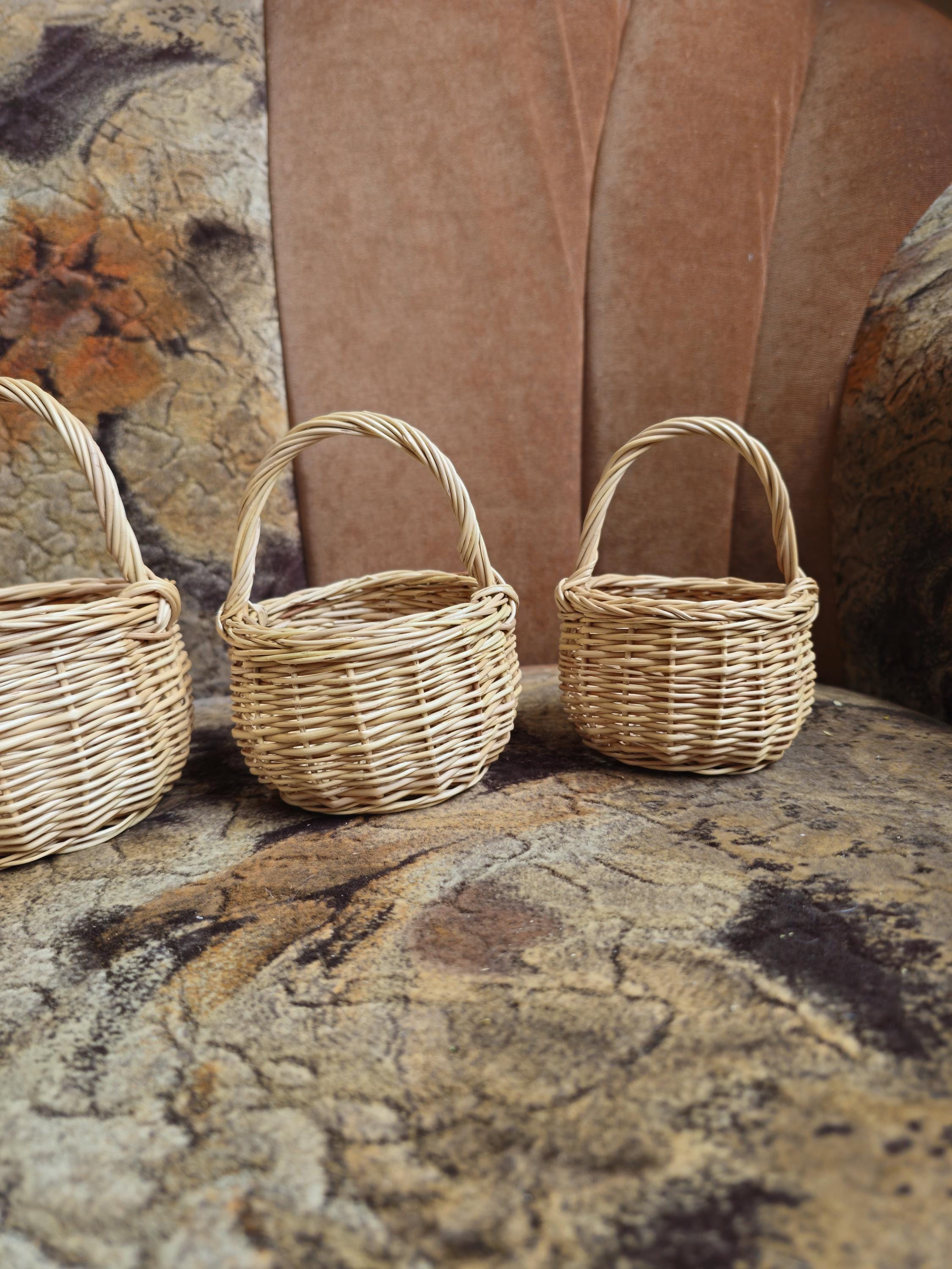 Small Handwoven Willow Basket with Handle | Rustic Foraging Charm