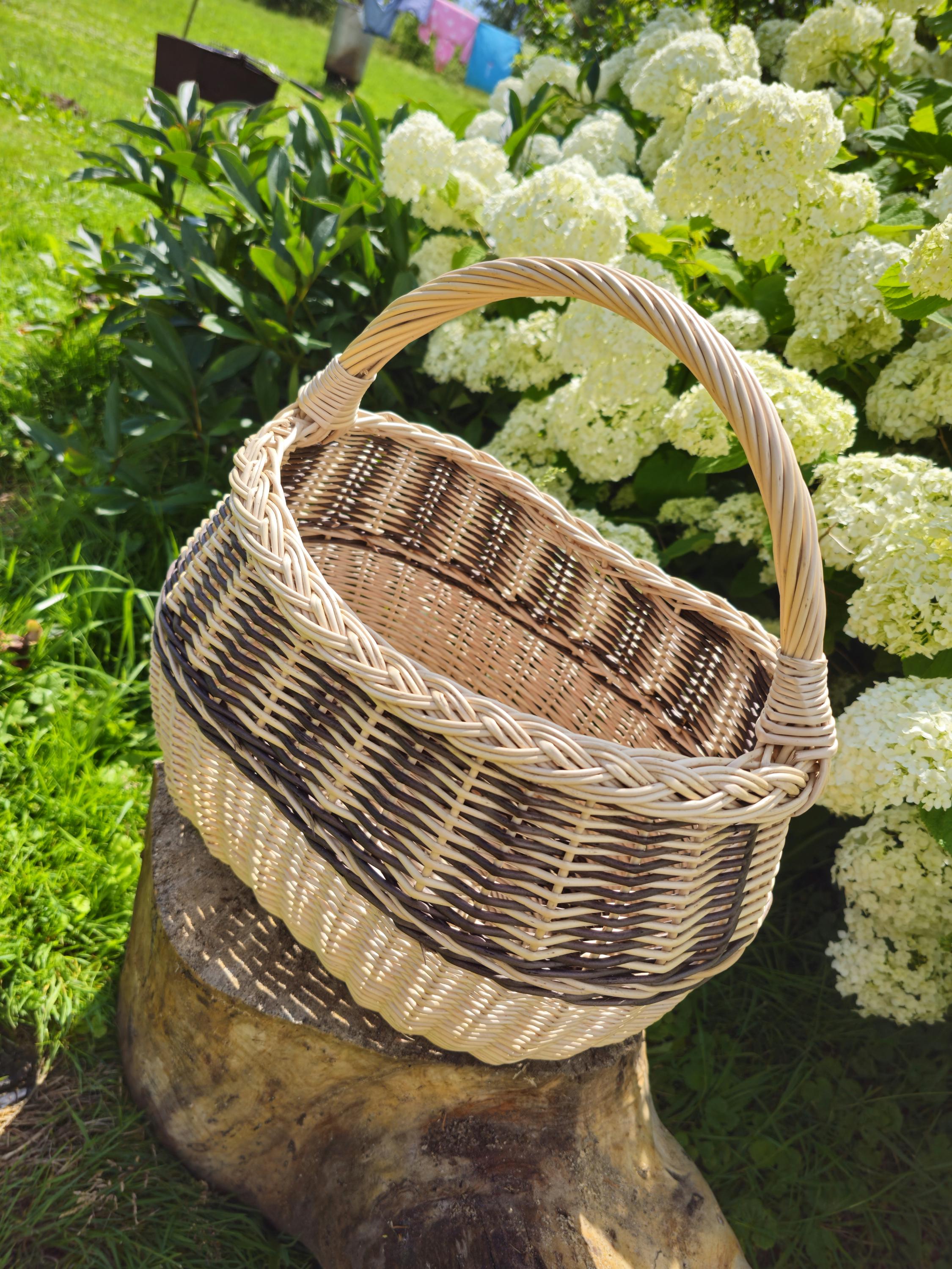 Rustic Decorative Wicker Basket – Small Handwoven Farmhouse Storage – Cottagecore Natural Home Decor