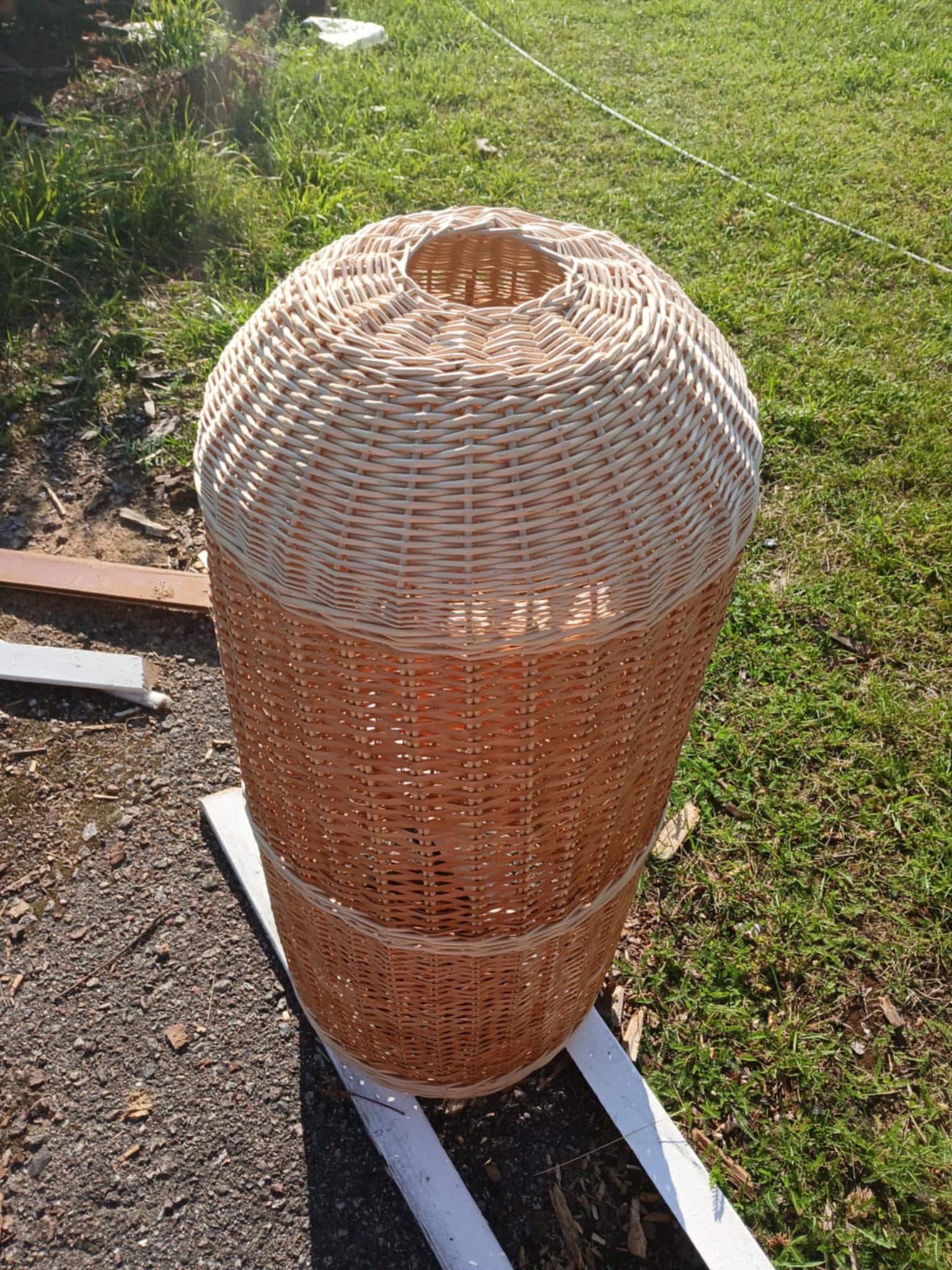 Handwoven Wicker Propane Tank Cover: Rustic Patio Gas Cylinder Hide