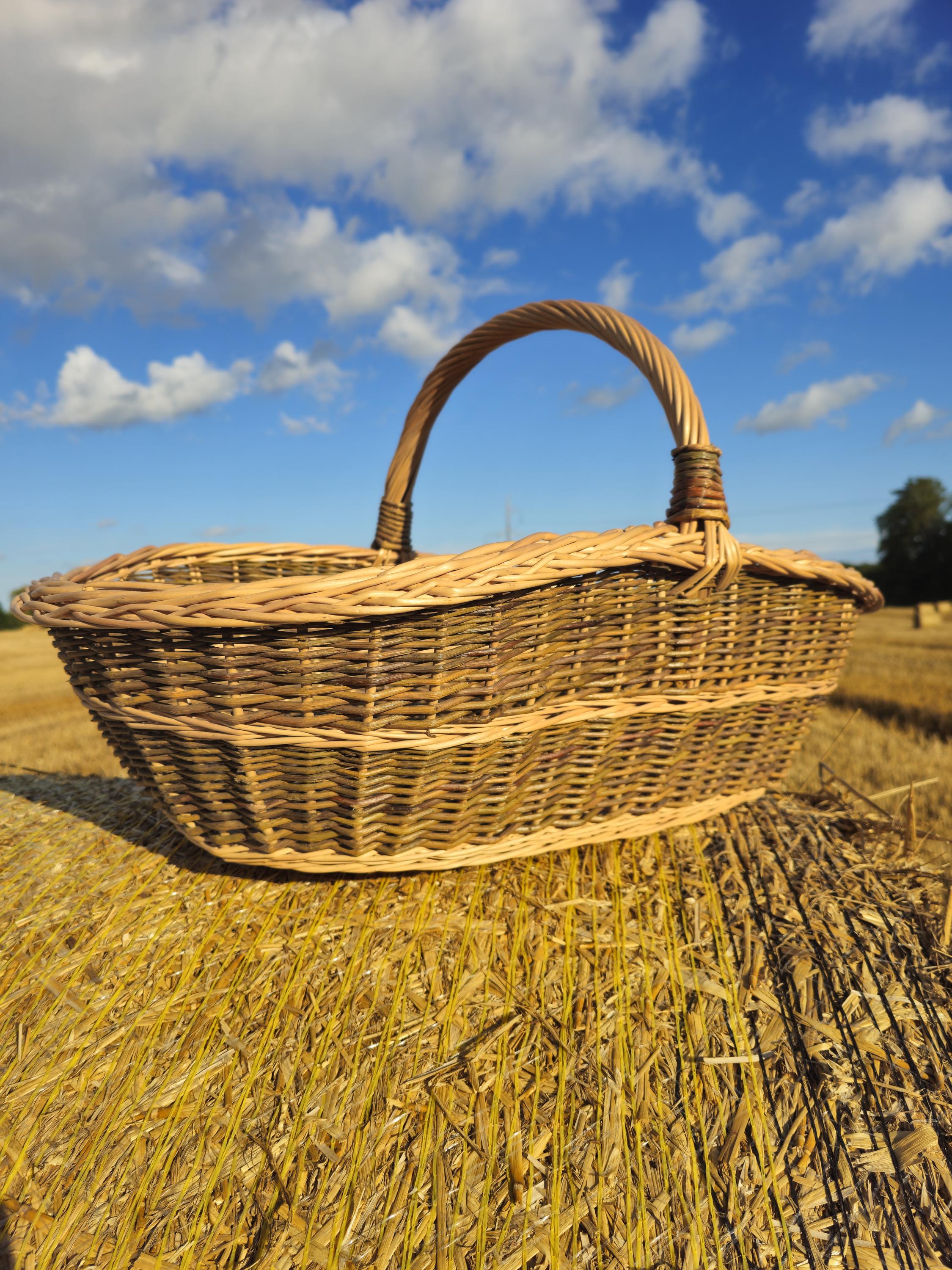 Handwoven Willow Trug Basket: Extra Large Foraging & Rustic Decor