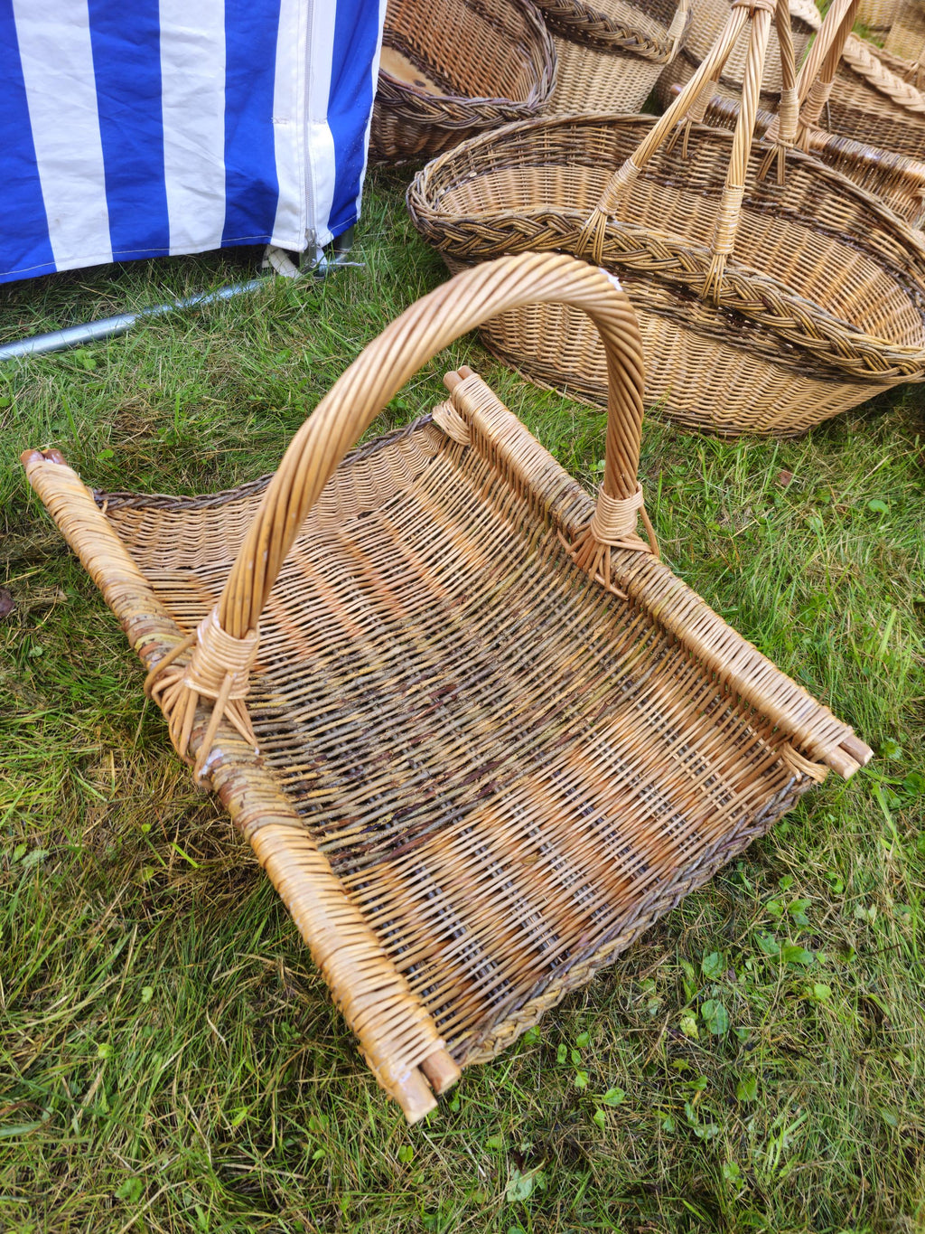 Extra-Large Rustic Wicker Harvest Basket – Handwoven in Lithuania | Garden, Firewood & Decor