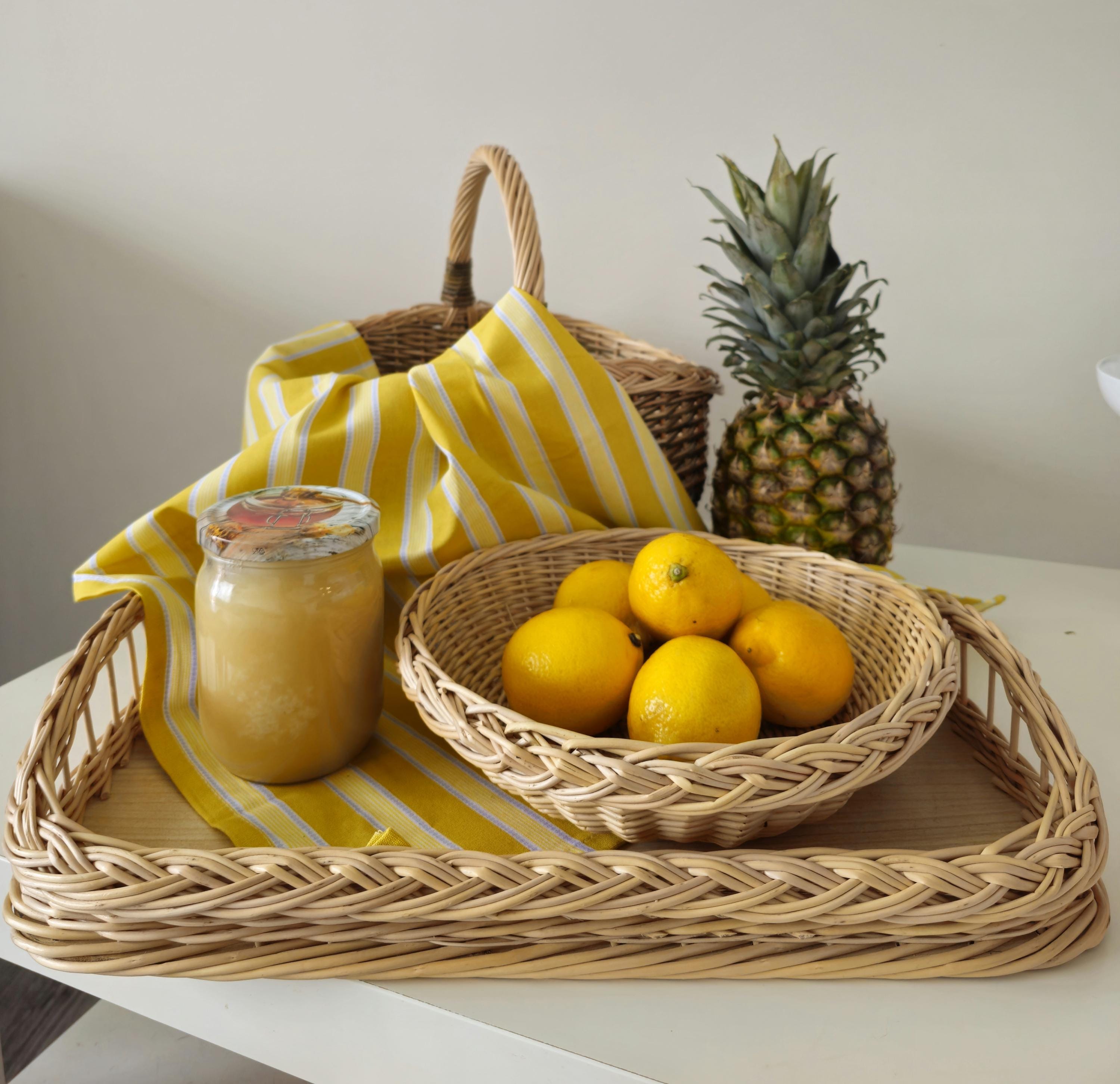 Handwoven Willow Wicker Tray: Rustic Table Centerpiece, Lithuanian Craft