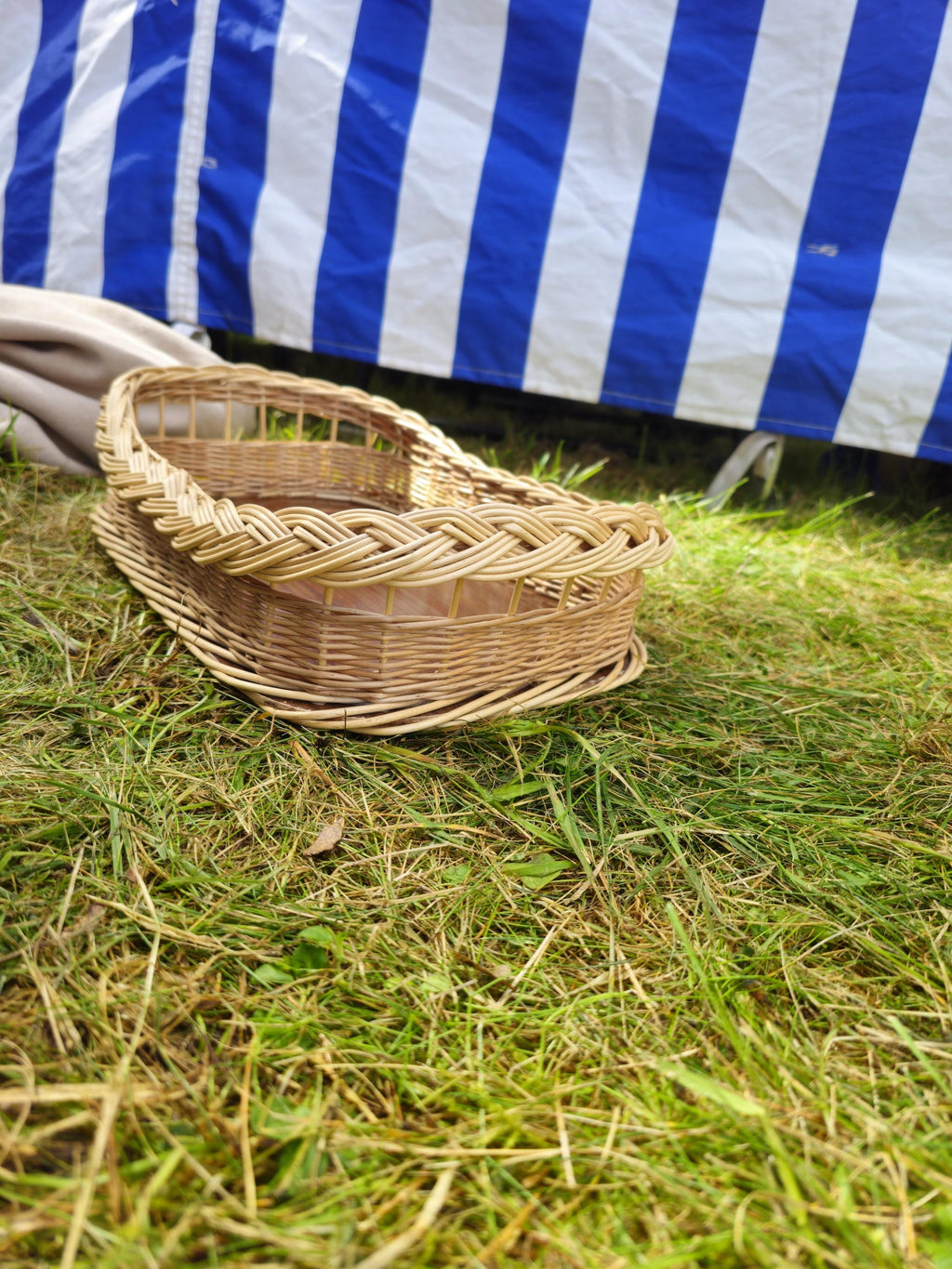 Rustic Rectangular Willow Tray – Handmade Organizer Basket