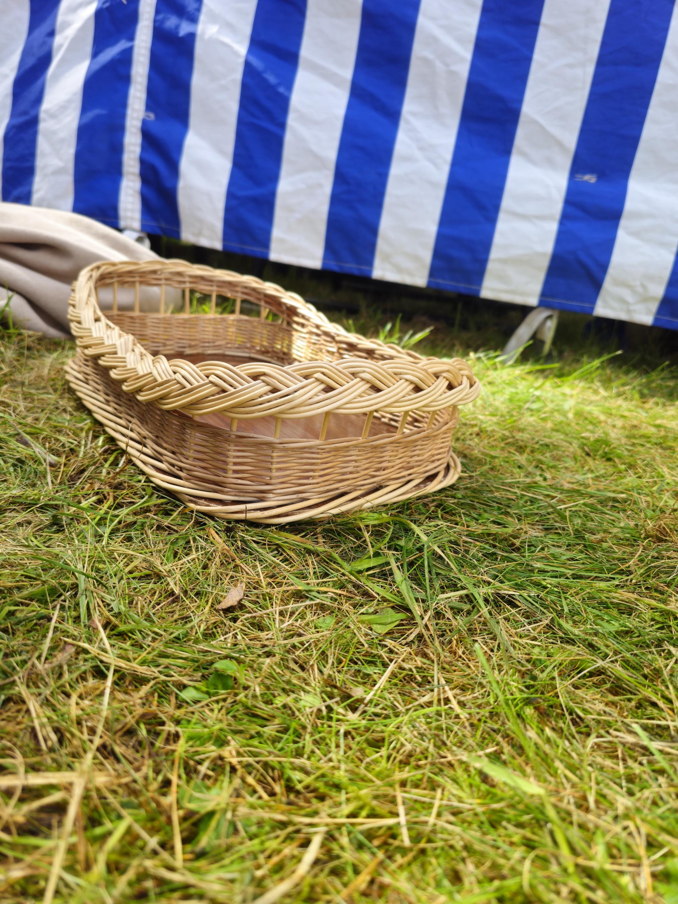 Rustic Rectangular Willow Tray – Handmade Organizer Basket